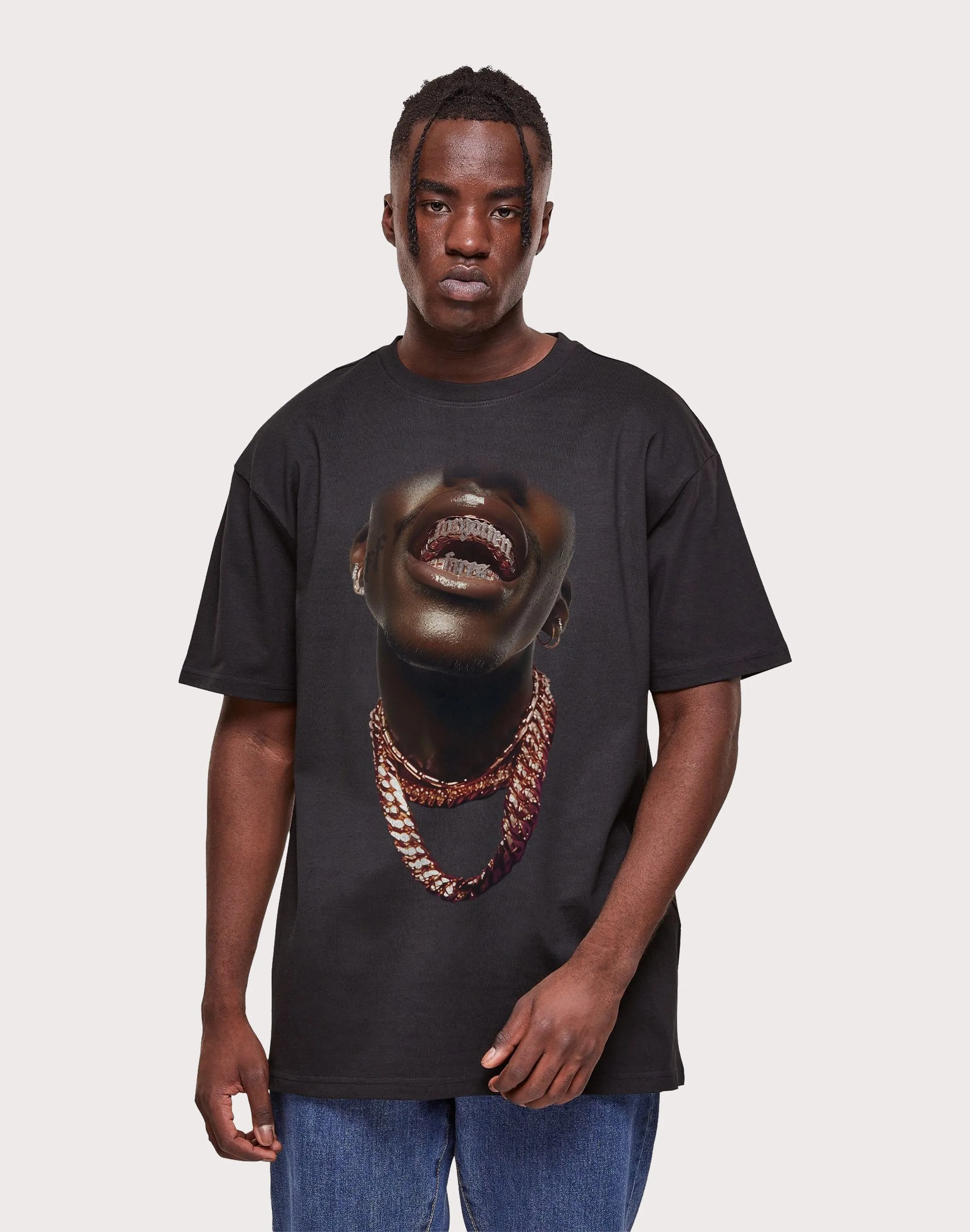 MultiPocket Design URBAN CLASSICS Forgotten Faces Forgotten Grill Black Tee