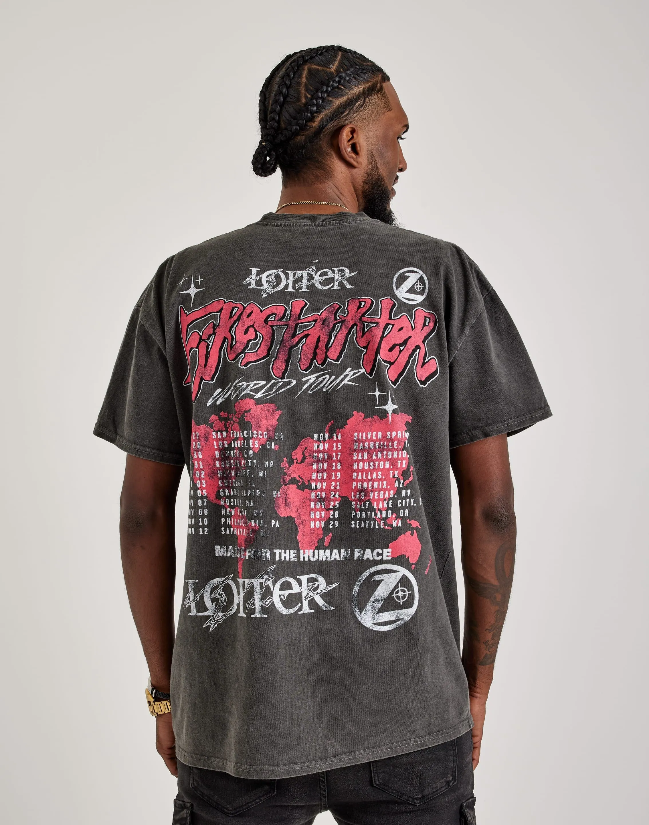 Loiter Fire Starter Tour Tee EcoFriendly Dye