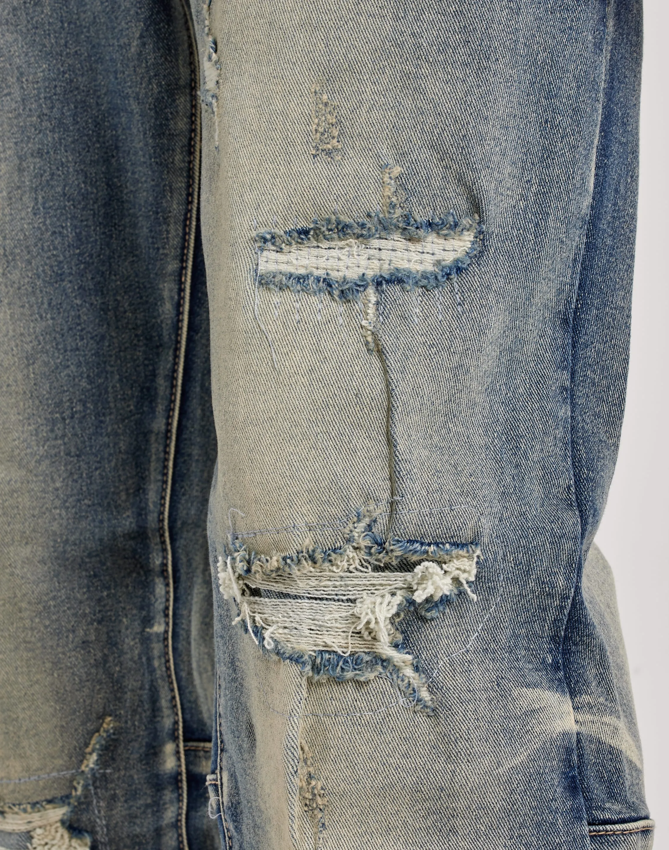 warm glow Minimal Mood Smoke Rise Distressed Slim Jeans