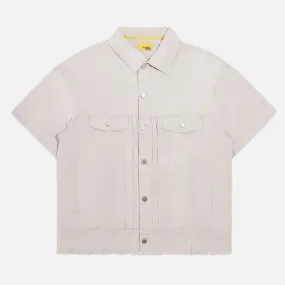 CANVAS SHORT SLEEVE TRUCKER JACKET - NATURAL AntiStaticTechnology Tight Core
