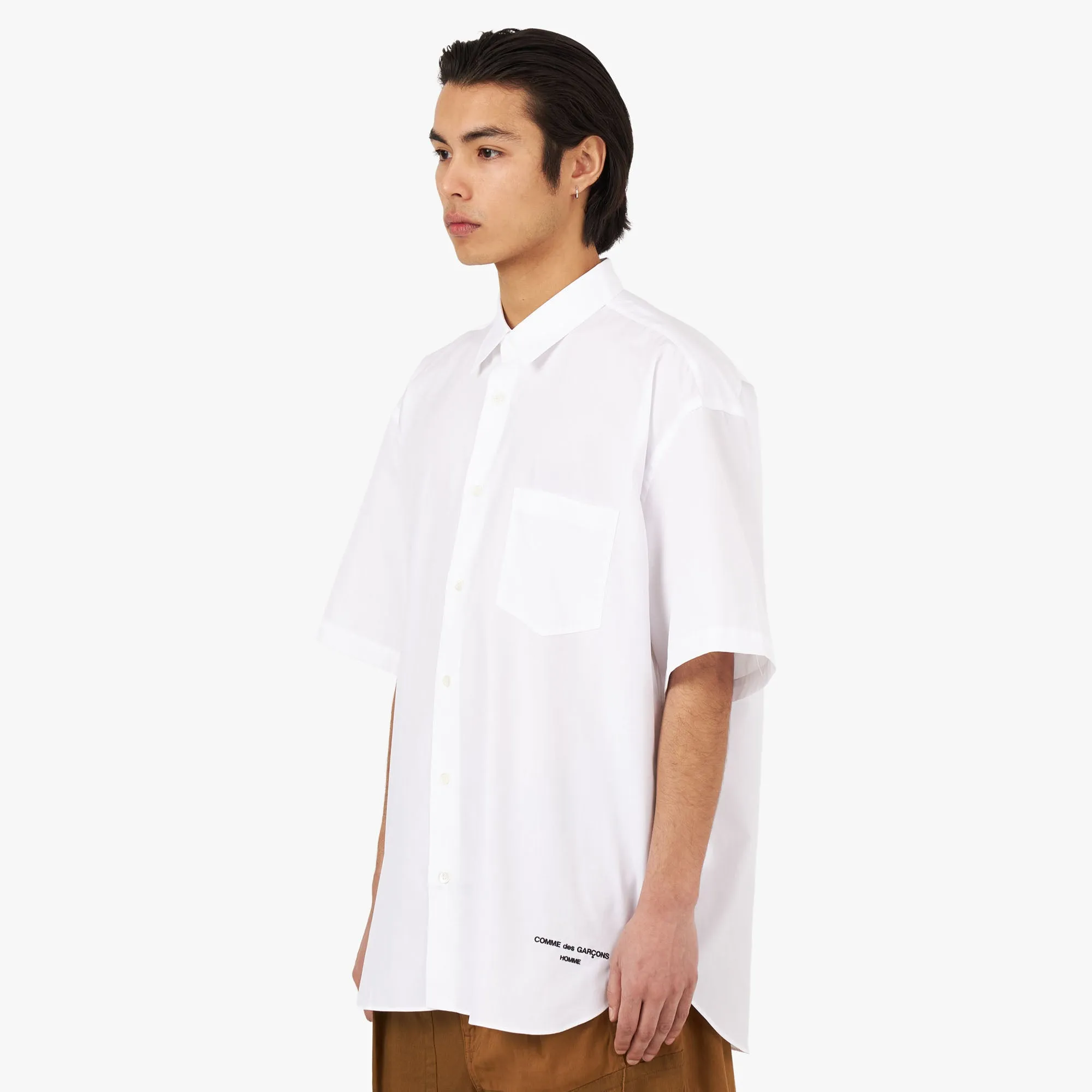 COMME des GAR?ONS HOMME Cotton Broad Shirt / White All-Weather Ready Eye-Catching Pattern