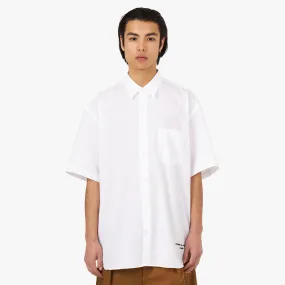 High Neck Ergonomic Sleeve Cut COMME des GAR?ONS HOMME Cotton Broad Shirt / White