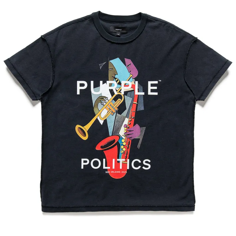 adjustable sleeves Purple Brand x Politics Essence Fest Tee - Black