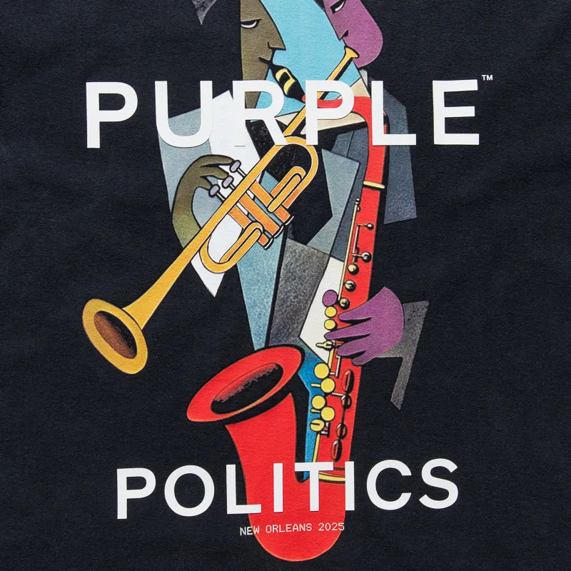 Sleepwear Business Meeting Purple Brand x Politics Essence Fest Tee - Black