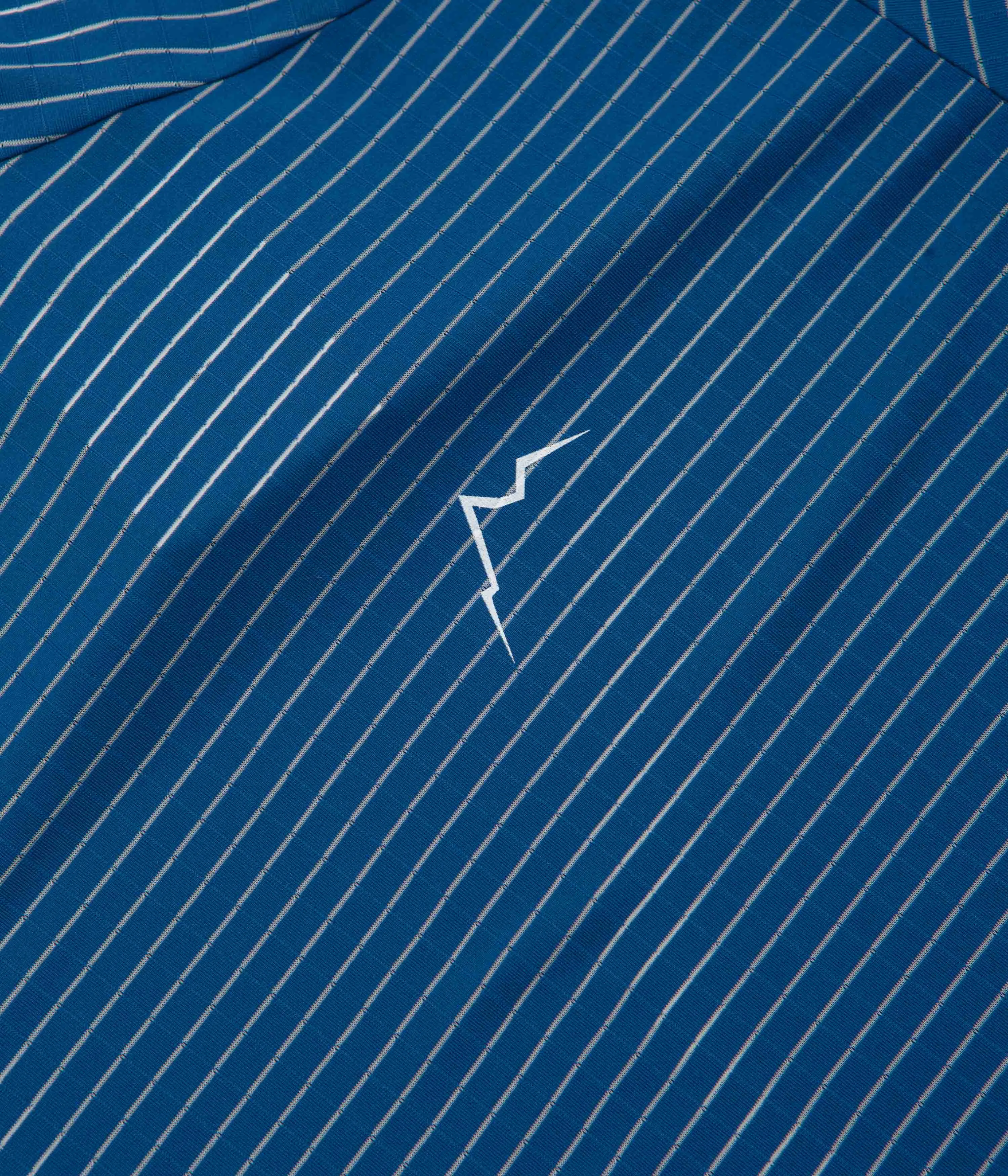 Cayl Stripe Logo T-Shirt - Blue Low Profile Collar Stays tee shirt