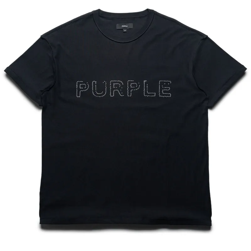 Purple Brand Studded Wordmark Tee - Black conference venue