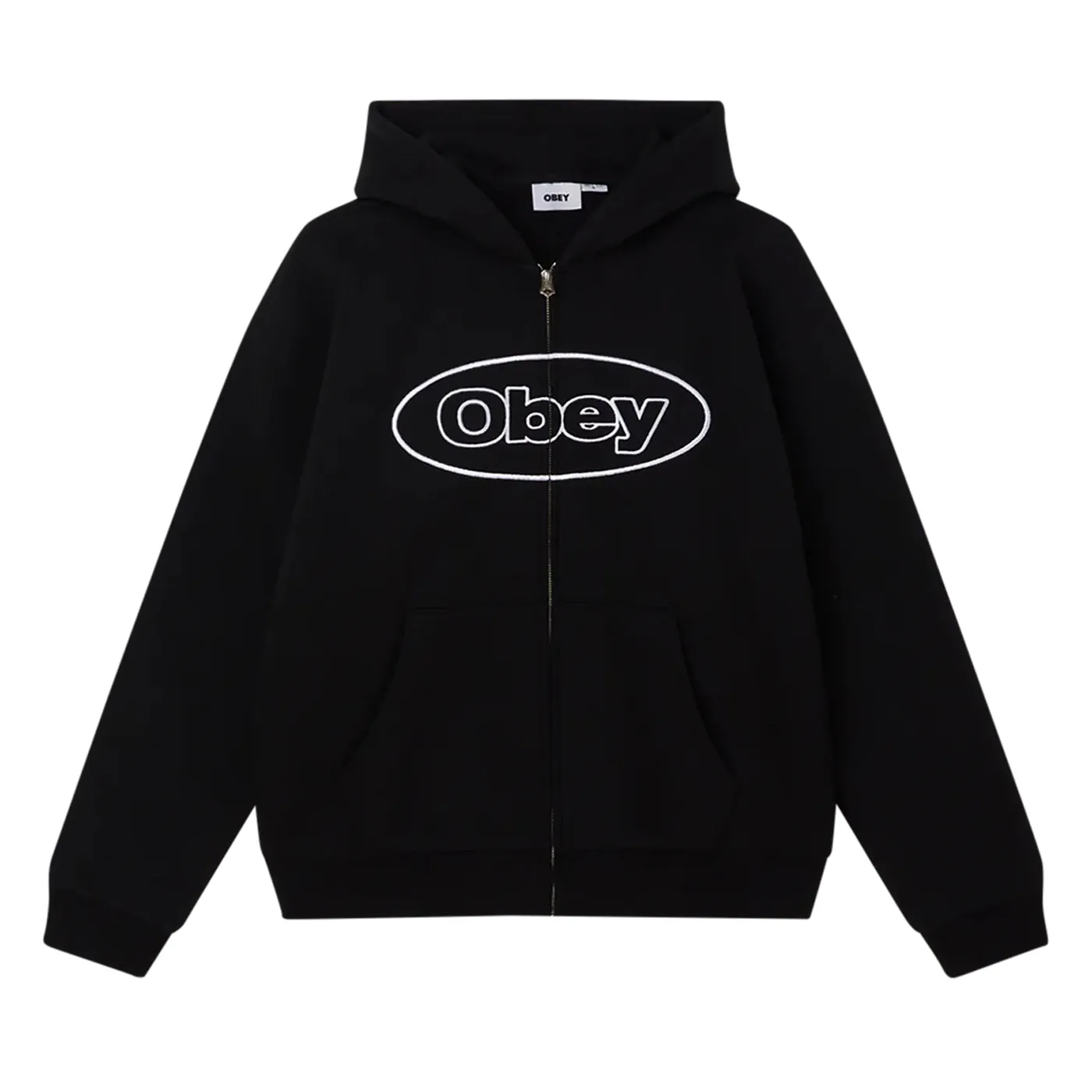 Shopping wear Obey Oval Extra Heavy Zip Hoodie - Black