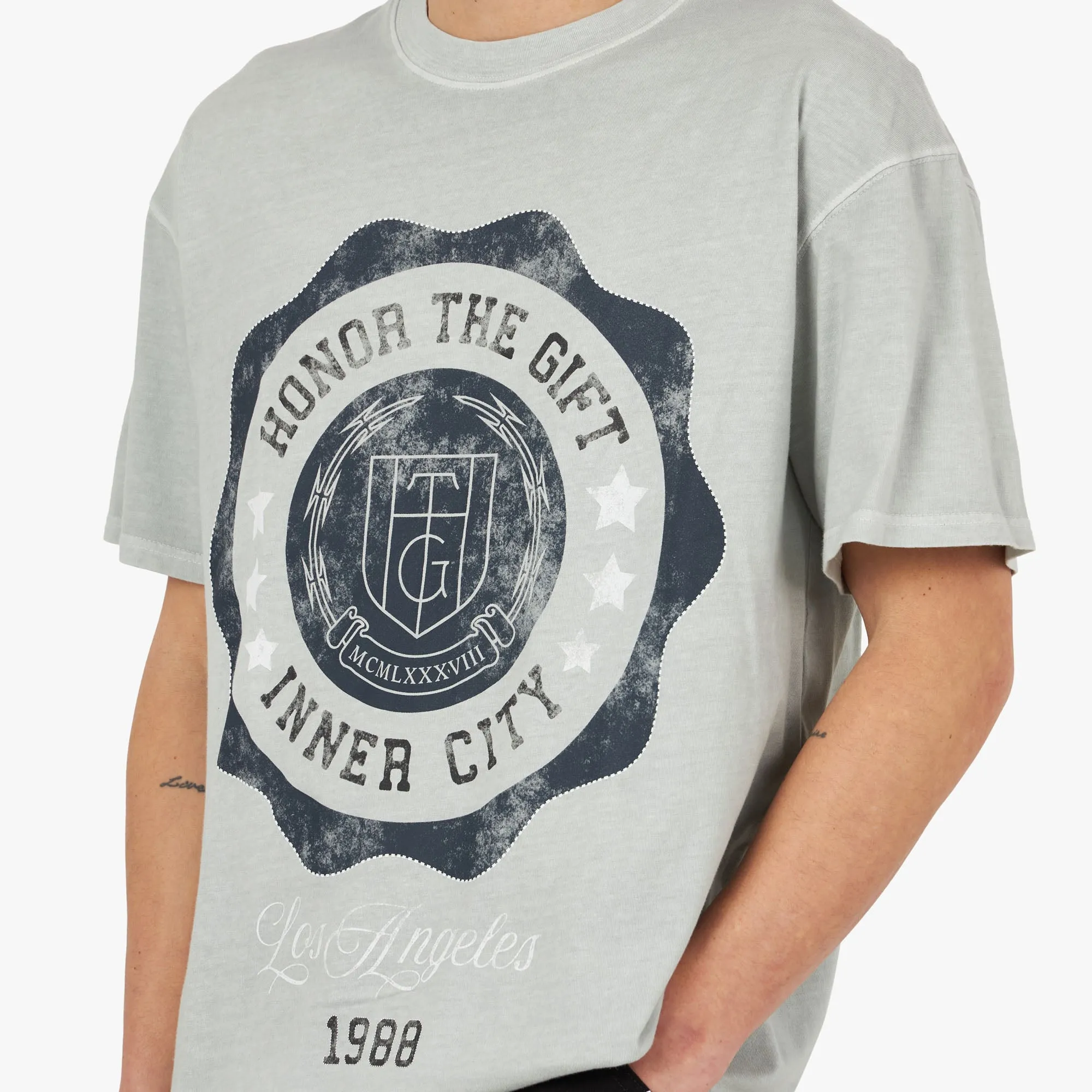 Honor The Gift HTG Seal Logo T-Shirt / Stone outdoor venue exclusivity