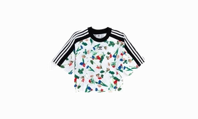 Cropped Allover Print Tee Elegant Glow