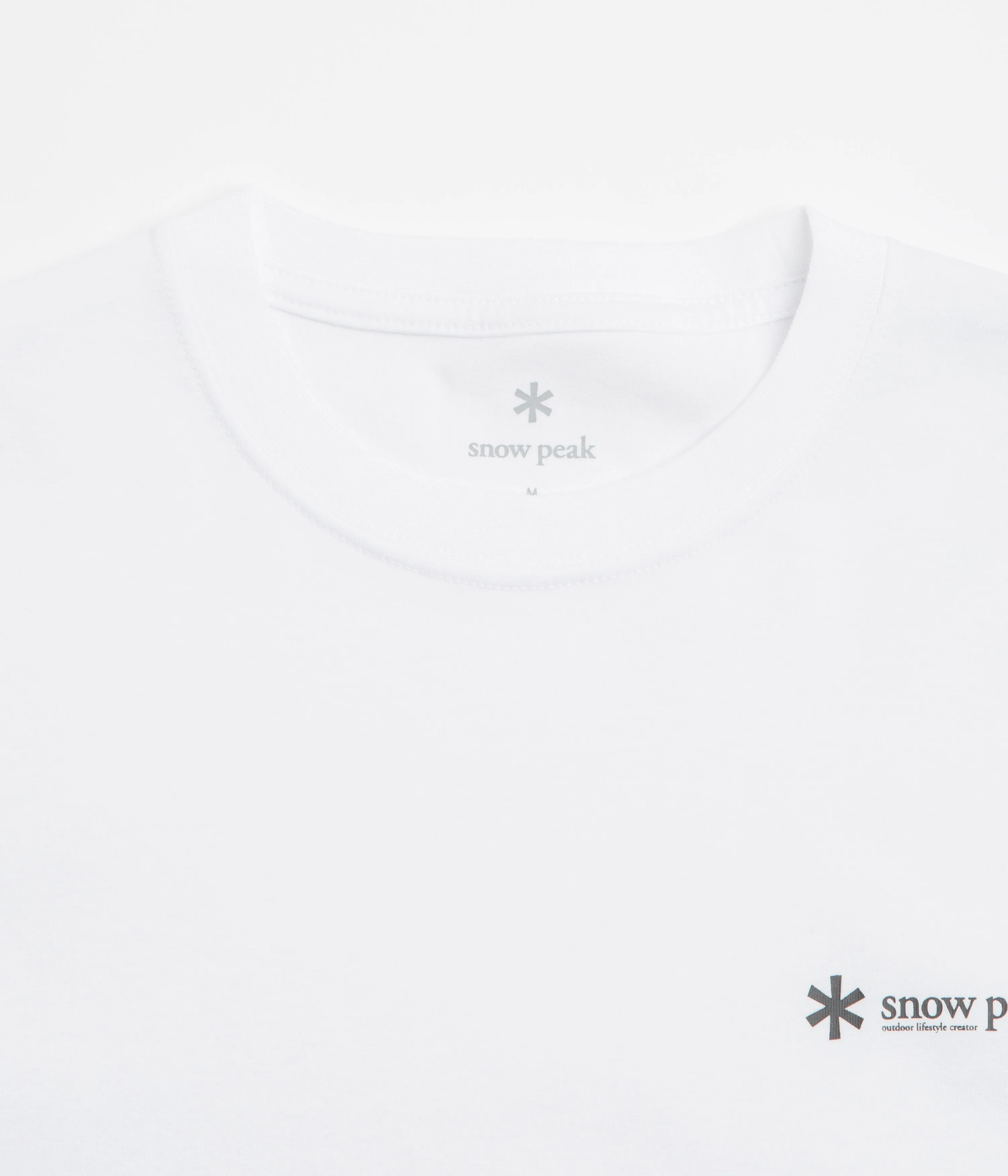 Snow Peak Chest Logo T-Shirt - White temperate climate draping