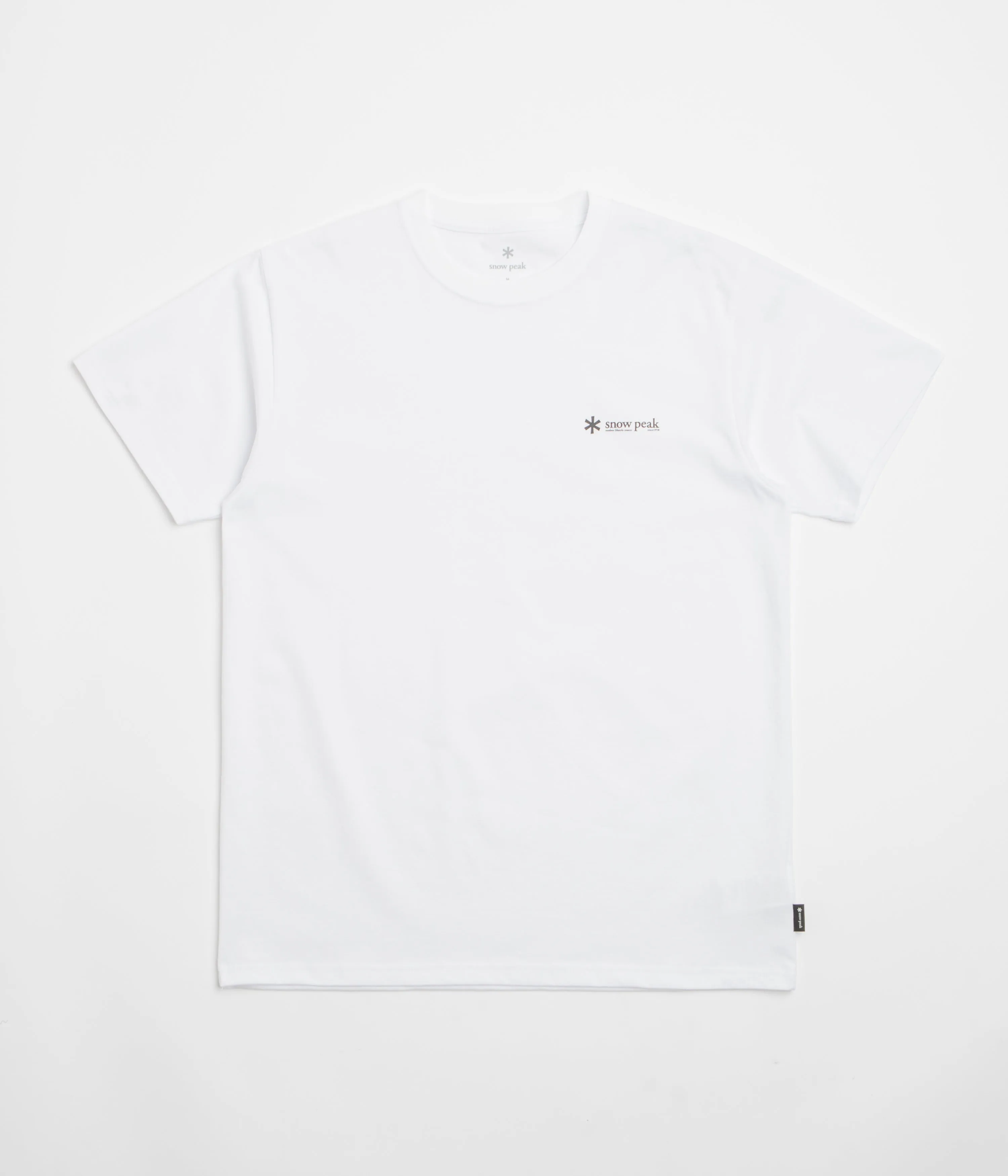 Snow Peak Chest Logo T-Shirt - White shorts silhouette