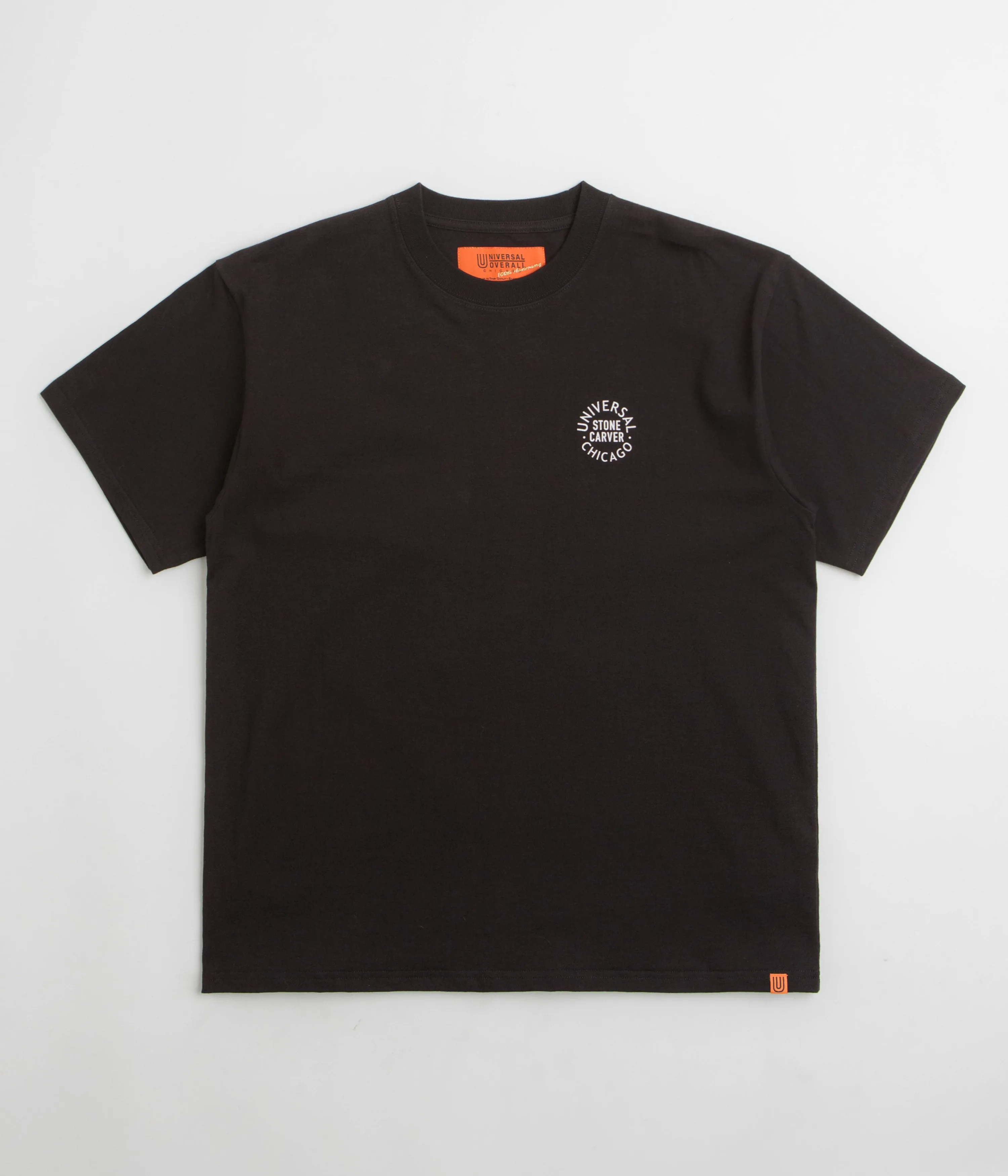 Universal Overall Historical Logo T-Shirt - Black Compact Knit Structure