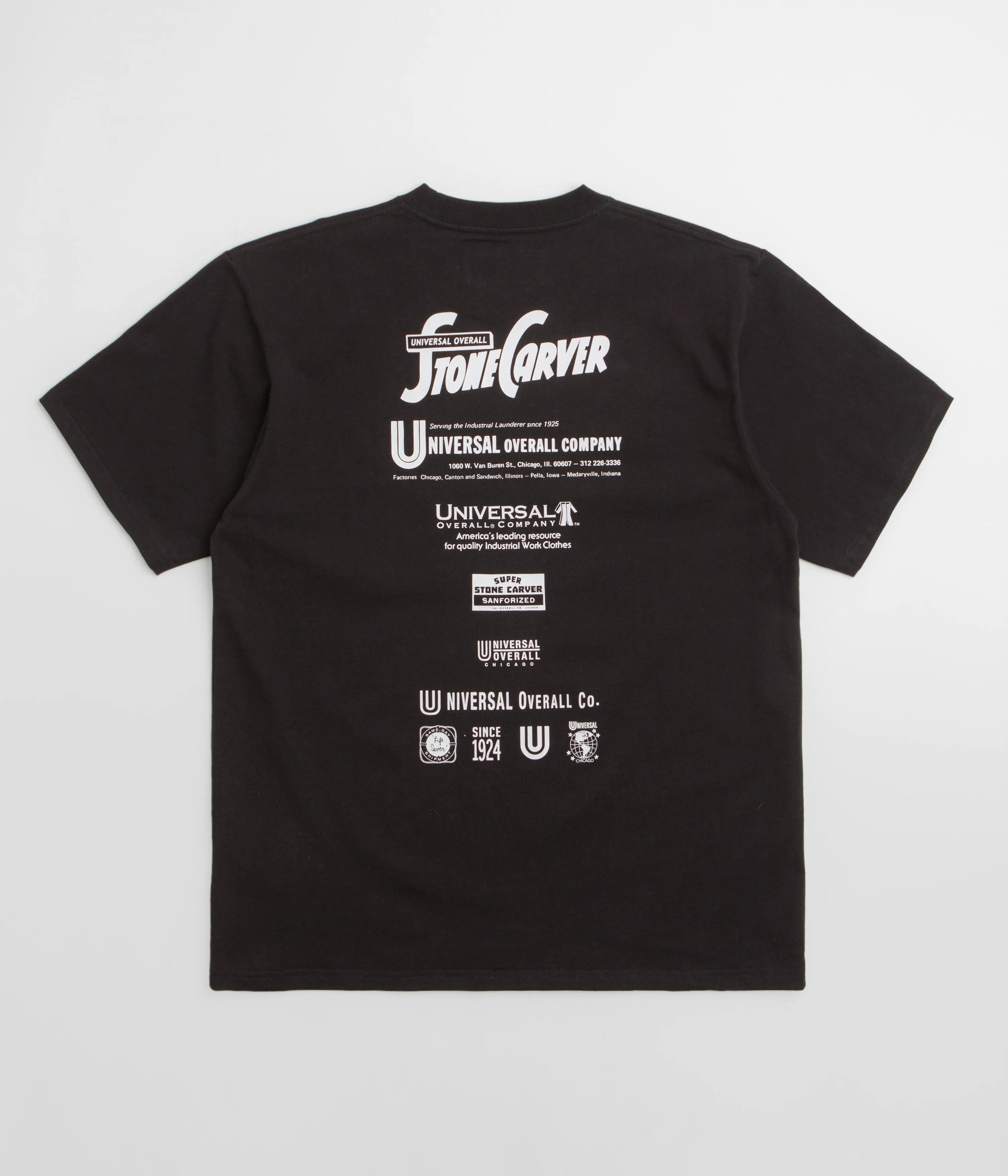 ethical fashion garden venue Universal Overall Historical Logo T-Shirt - Black