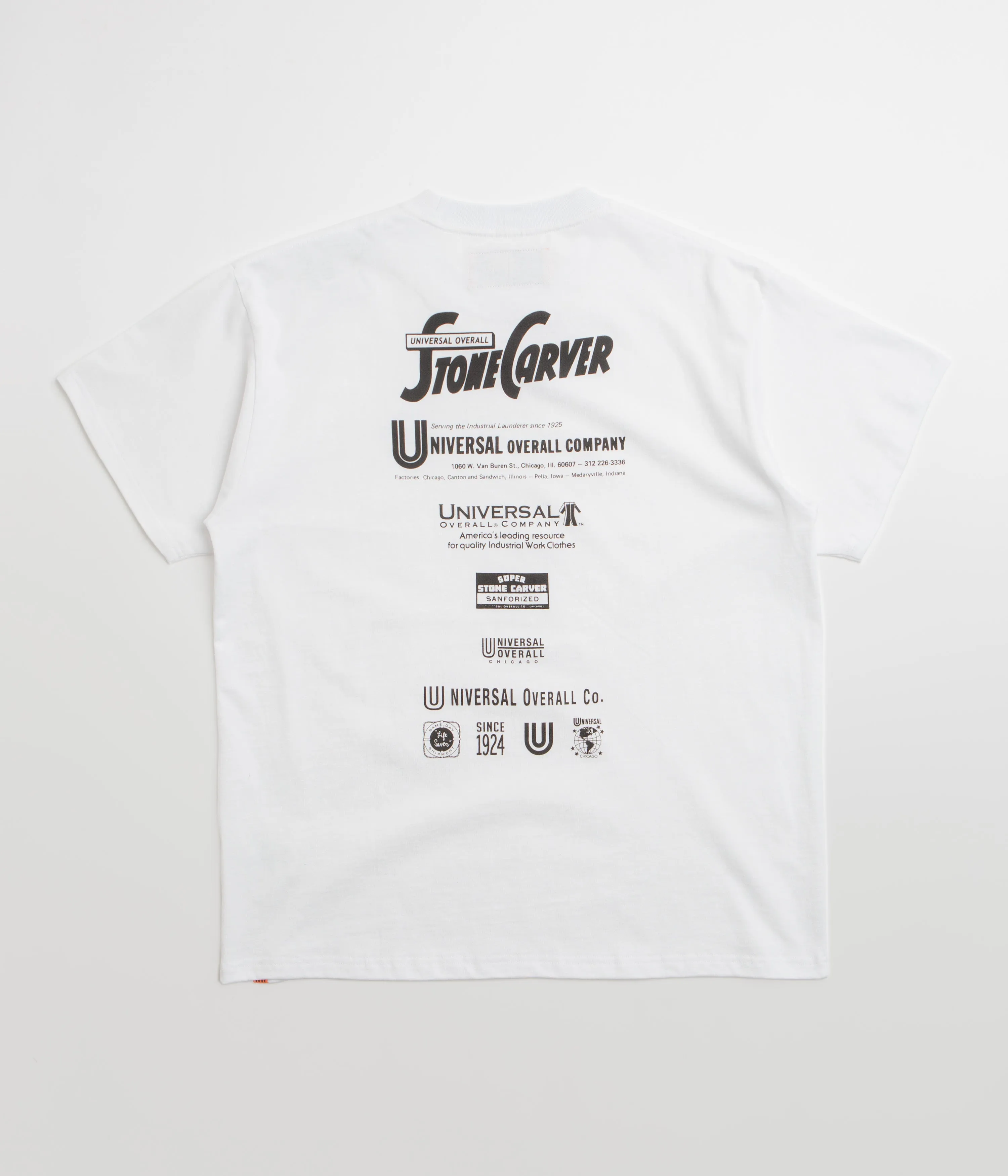 bold hem Universal Overall Historical Logo T-Shirt - White