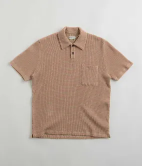 Eco Dye Technique Universal Works Newlyn Short Sleeve Polo Shirt - Summer Oak
