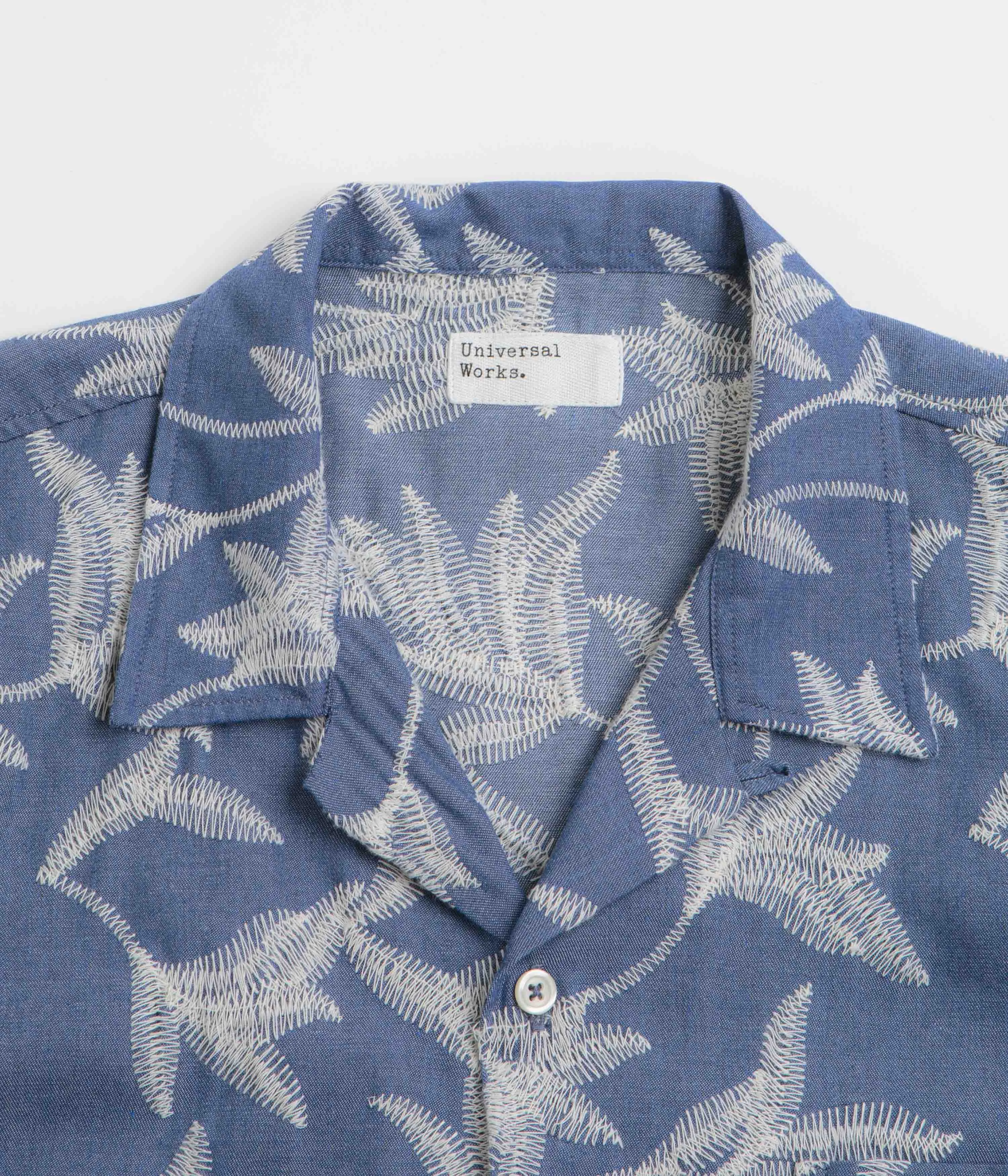 Universal Works Road Shirt - Indigo / Summer Jungle Soft Texture Sophisticated Elegance
