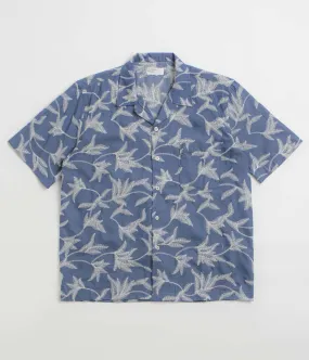 Universal Works Road Shirt - Indigo / Summer Jungle Graduation Ceremony Monochrome Style