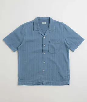 Universal Works Road Shirt - Washed Indigo / Herringbone Advanced Moisture Management