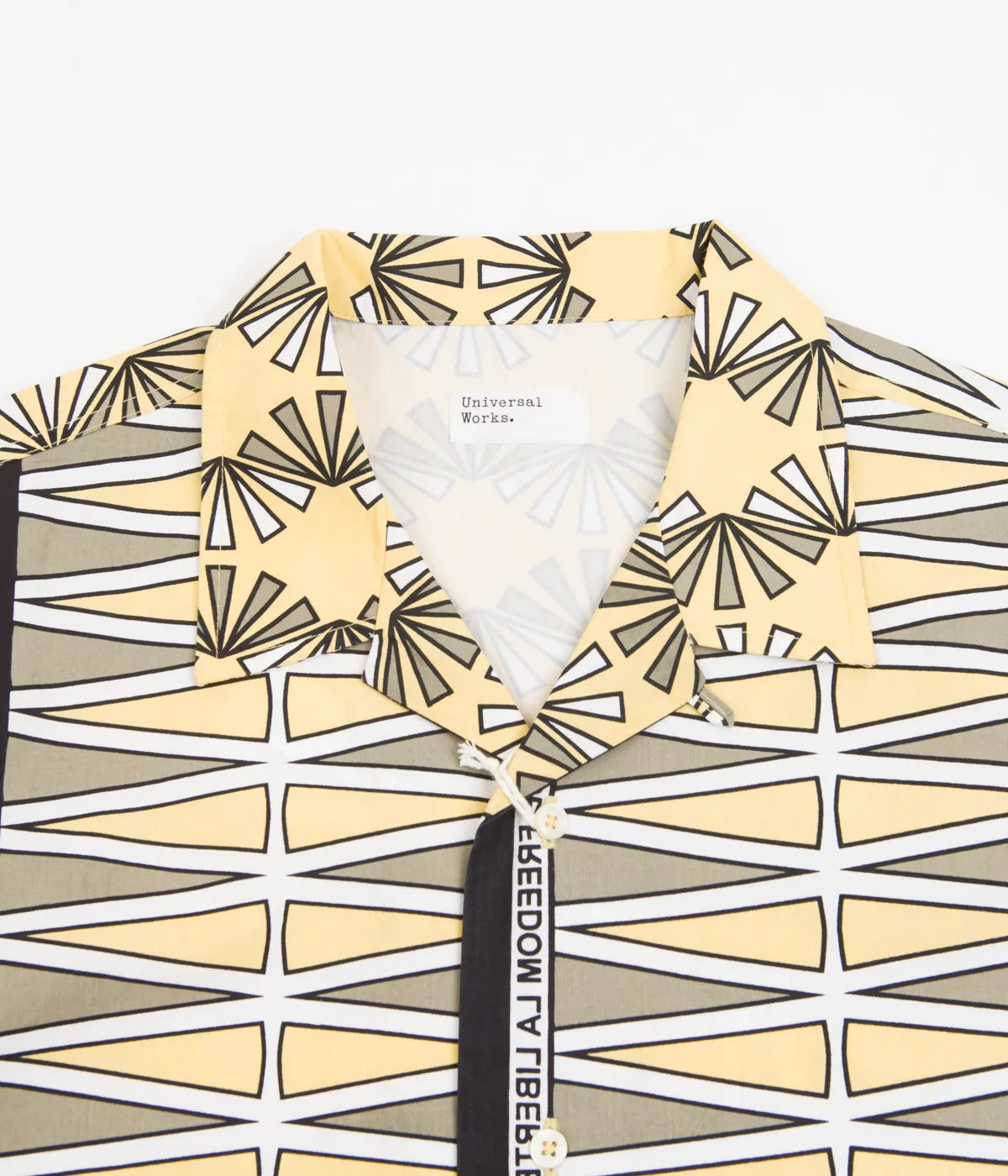 Striped Pattern High-End Look Universal Works Road Trip Shirt - Yellow