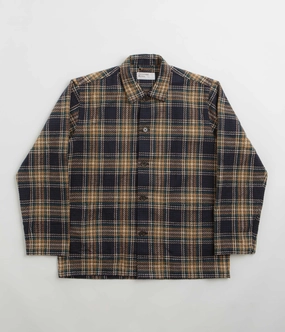 Universal Works Easy Jacket - Navy / Green anti static Unstructured Shoulder Cut