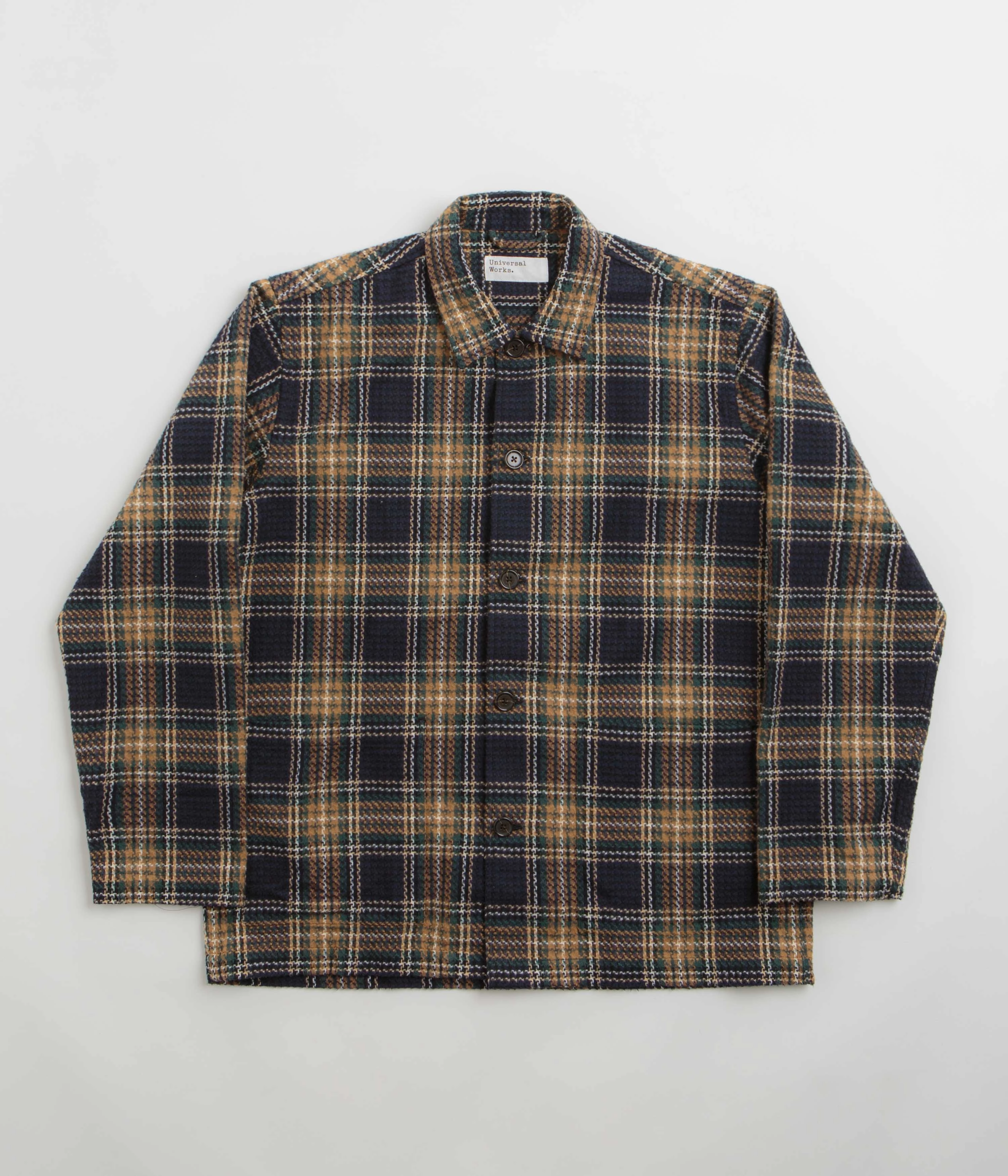 Universal Works Easy Jacket - Navy / Green anti static Unstructured Shoulder Cut