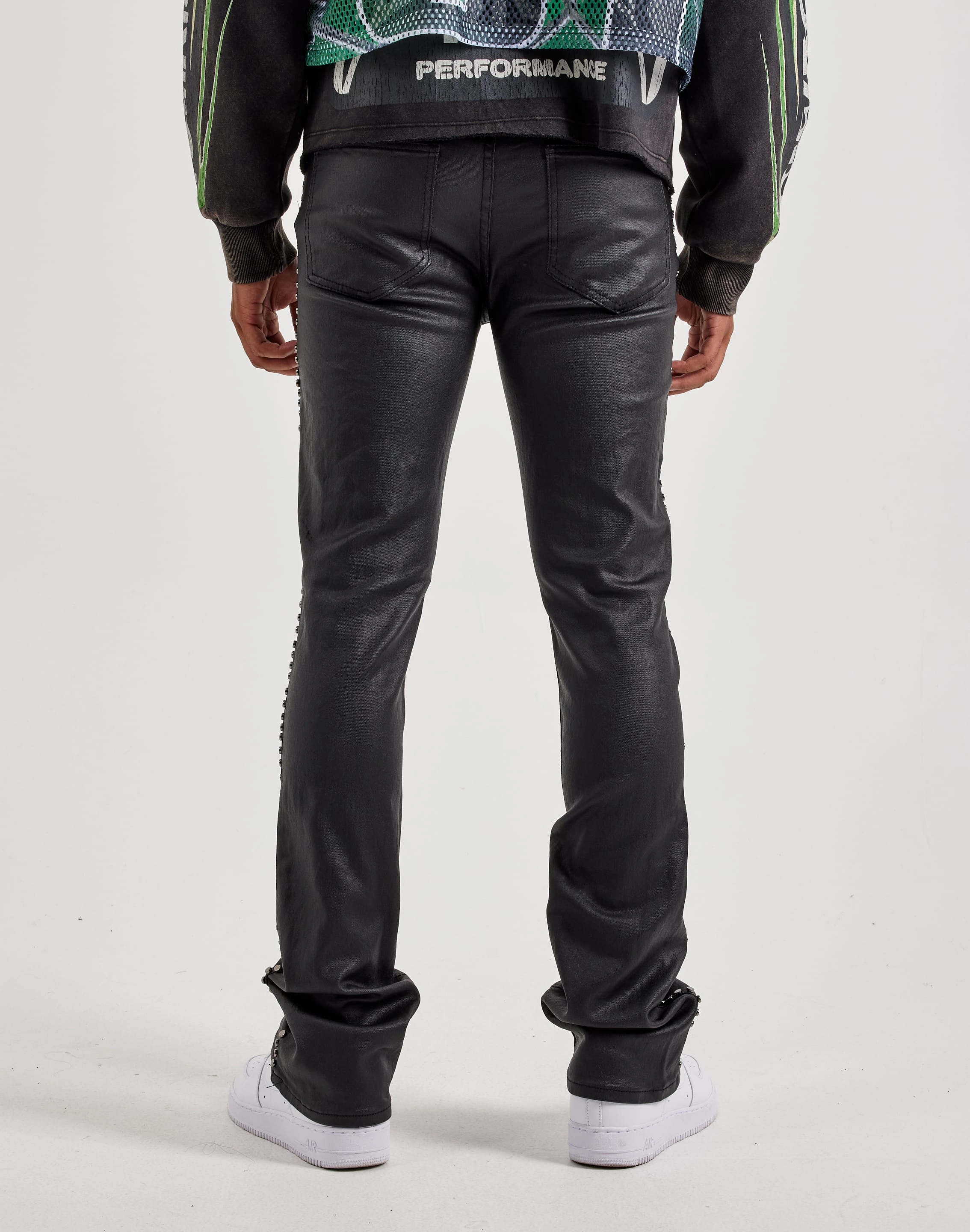 ComfortStretch WAIMEA Wax Coated Stacked Metal Stud Jeans