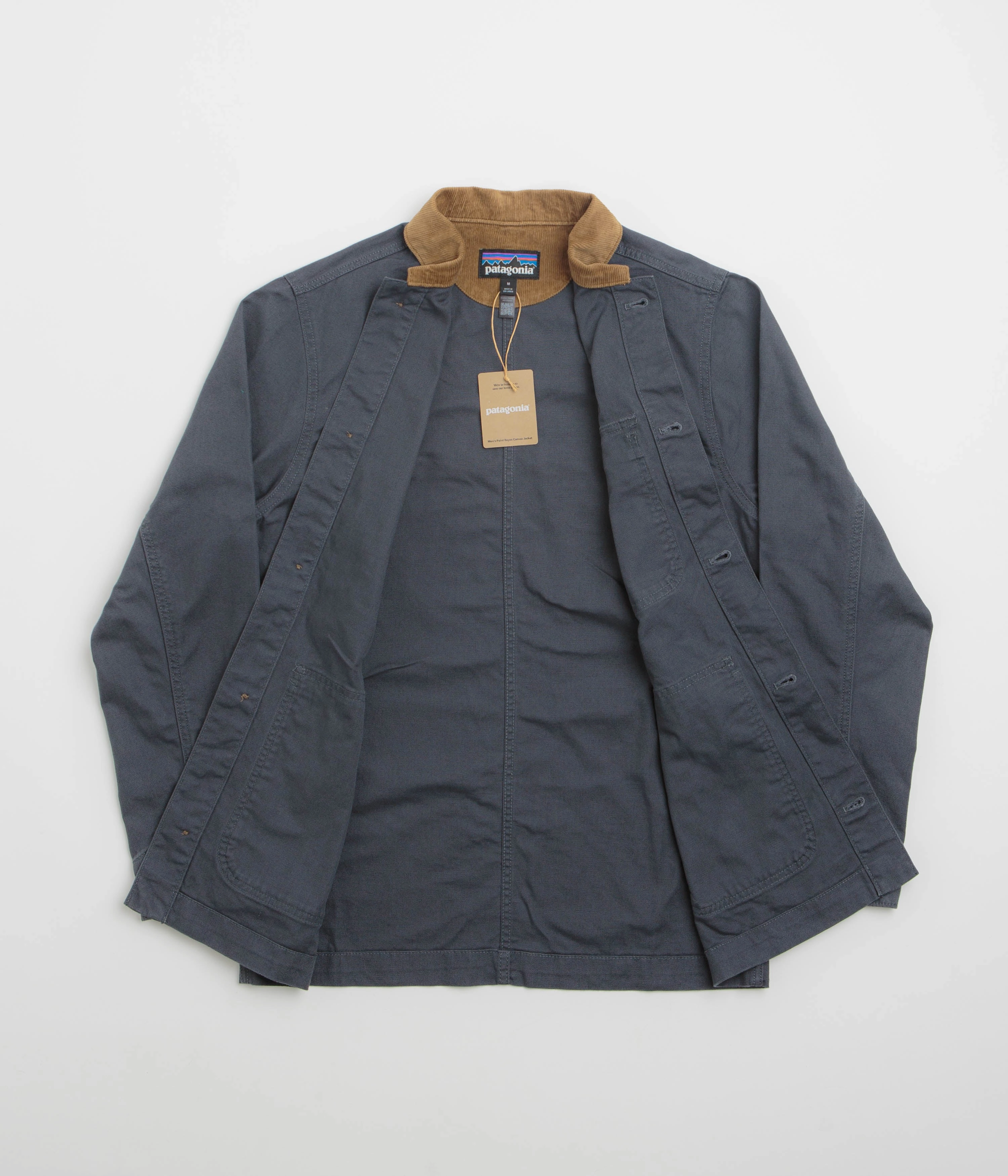 muted shades Odor Resistant Fabric Patagonia Point Reyes Canvas Jacket - Smolder Blue