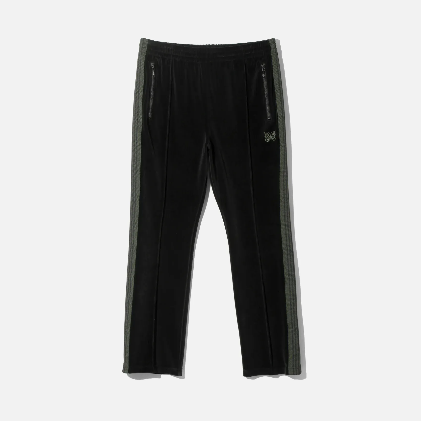 WrinkleFreeTexture NARROW TRACK PANT VELOUR - BLACK