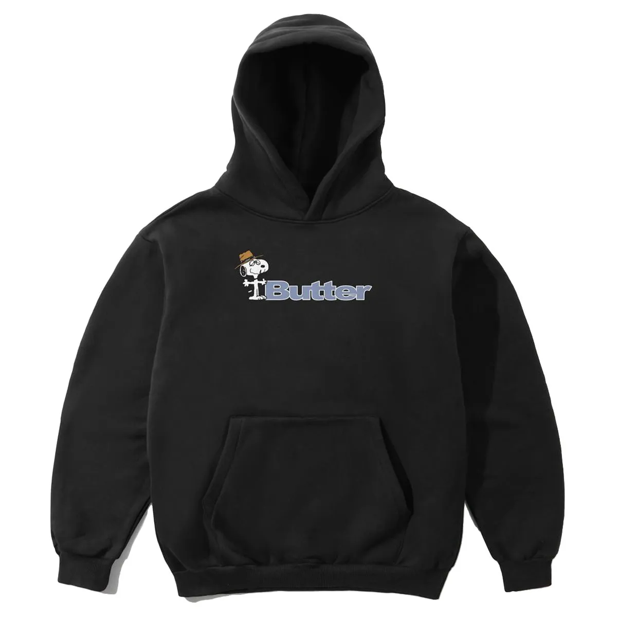 Butter Goods - X Peanuts Spike Logo Hoodie Black Versatile Layering Piece Fade Resistant