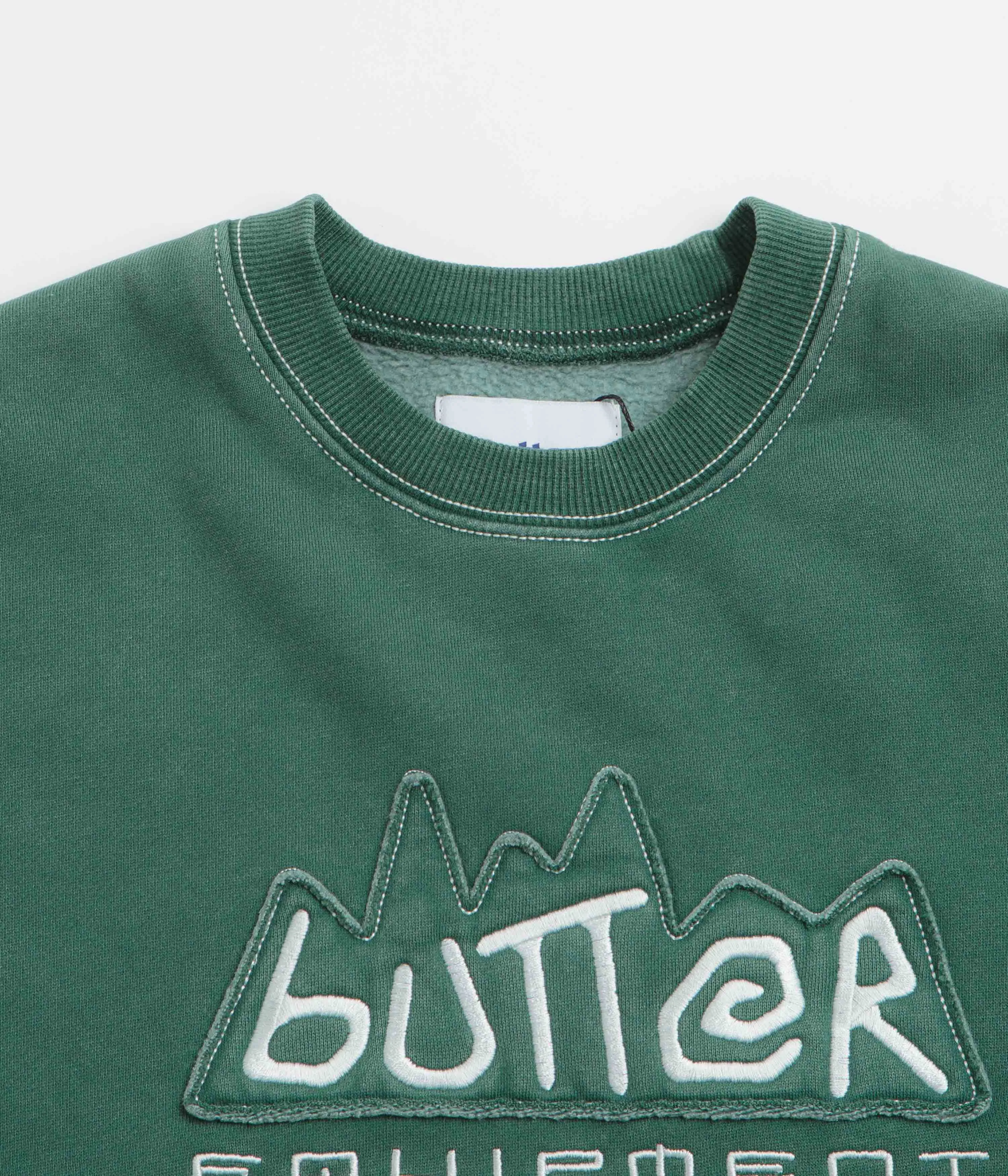 nautical print Butter Goods Equipment Applique Crewneck Sweatshirt - Washed Fern