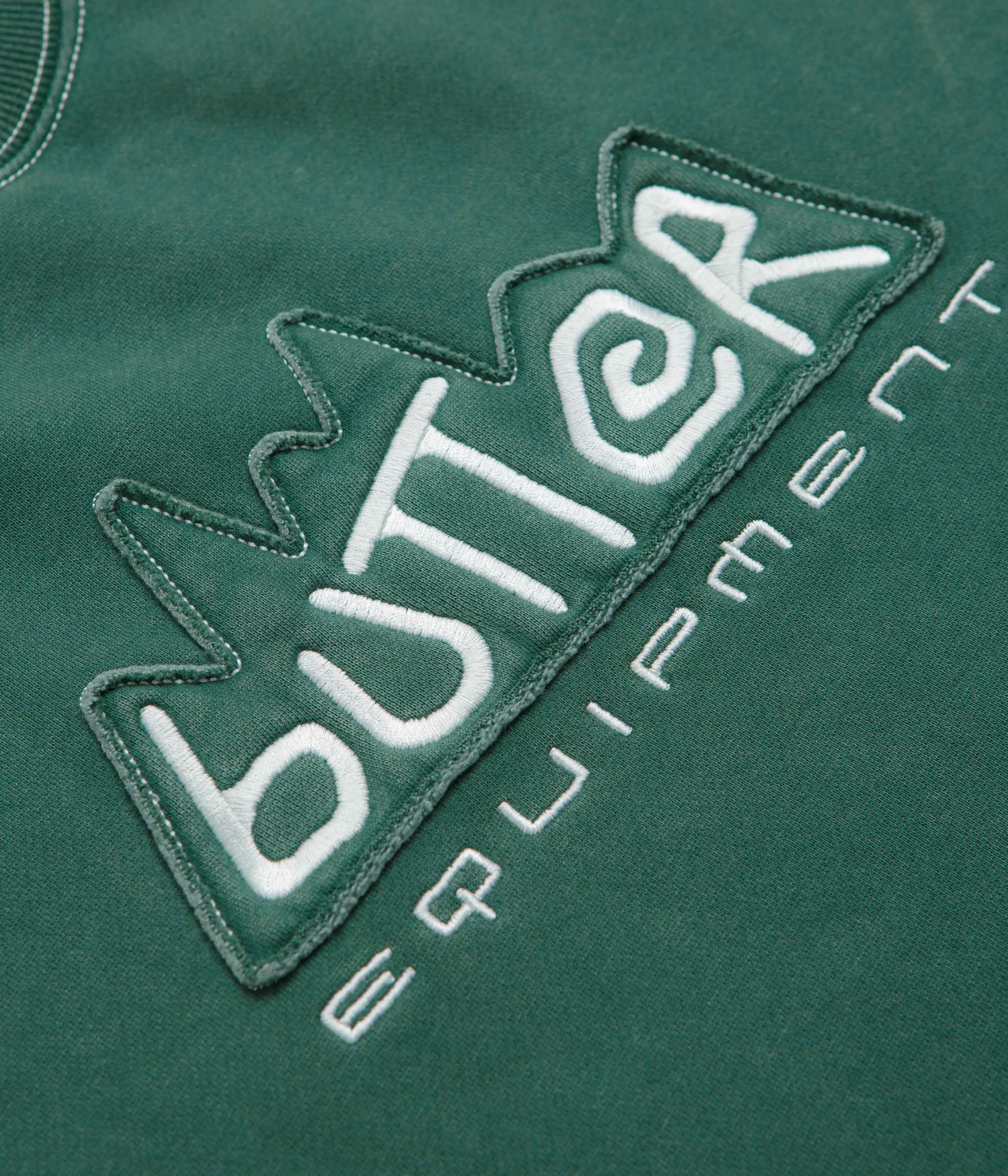 Warm Hues Butter Goods Equipment Applique Crewneck Sweatshirt - Washed Fern