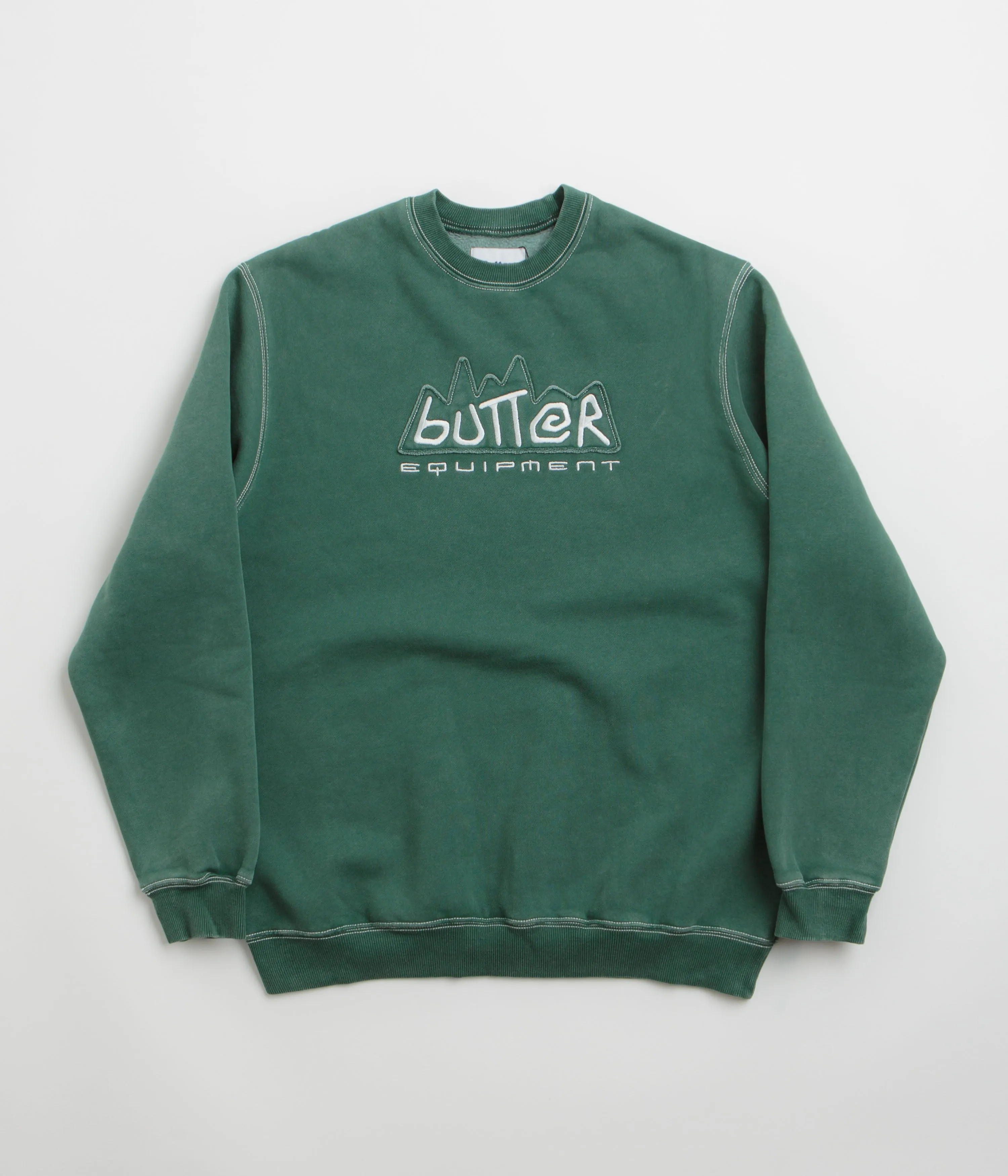 Butter Goods Equipment Applique Crewneck Sweatshirt - Washed Fern Pullover product lace femininity