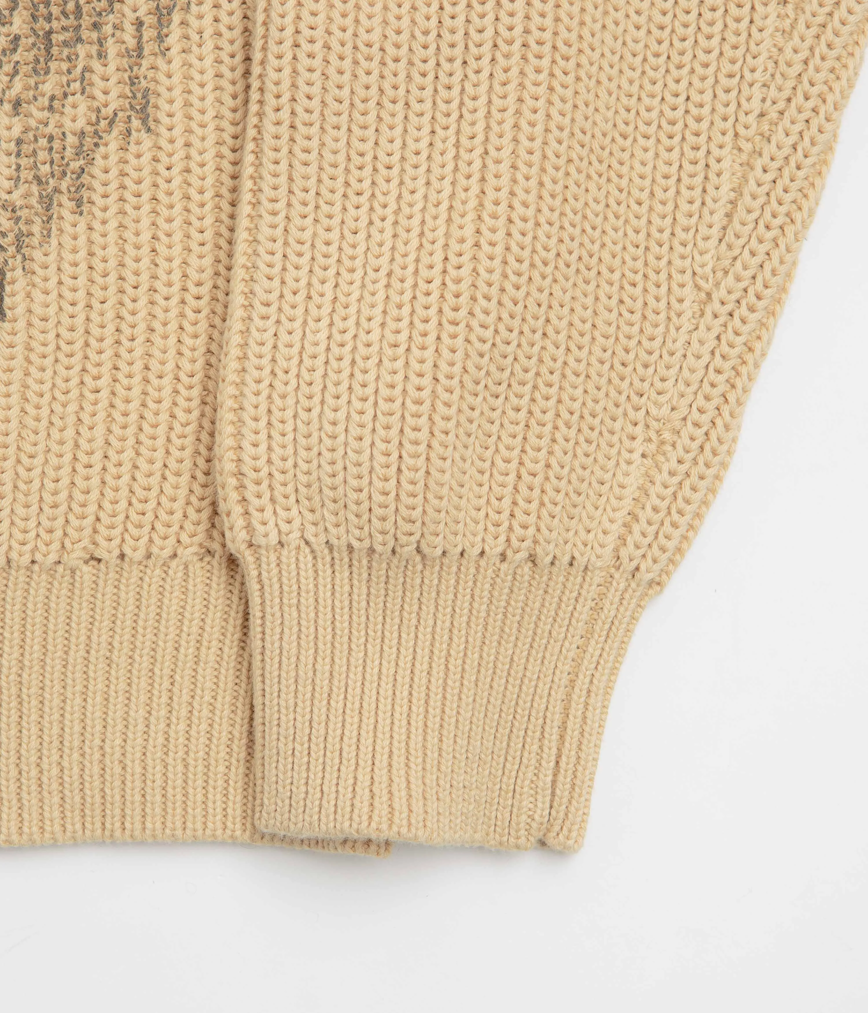 Butter Goods Dragon Zip-Thru Knit Sweatshirt - Sand Daily Bold Essential Chic