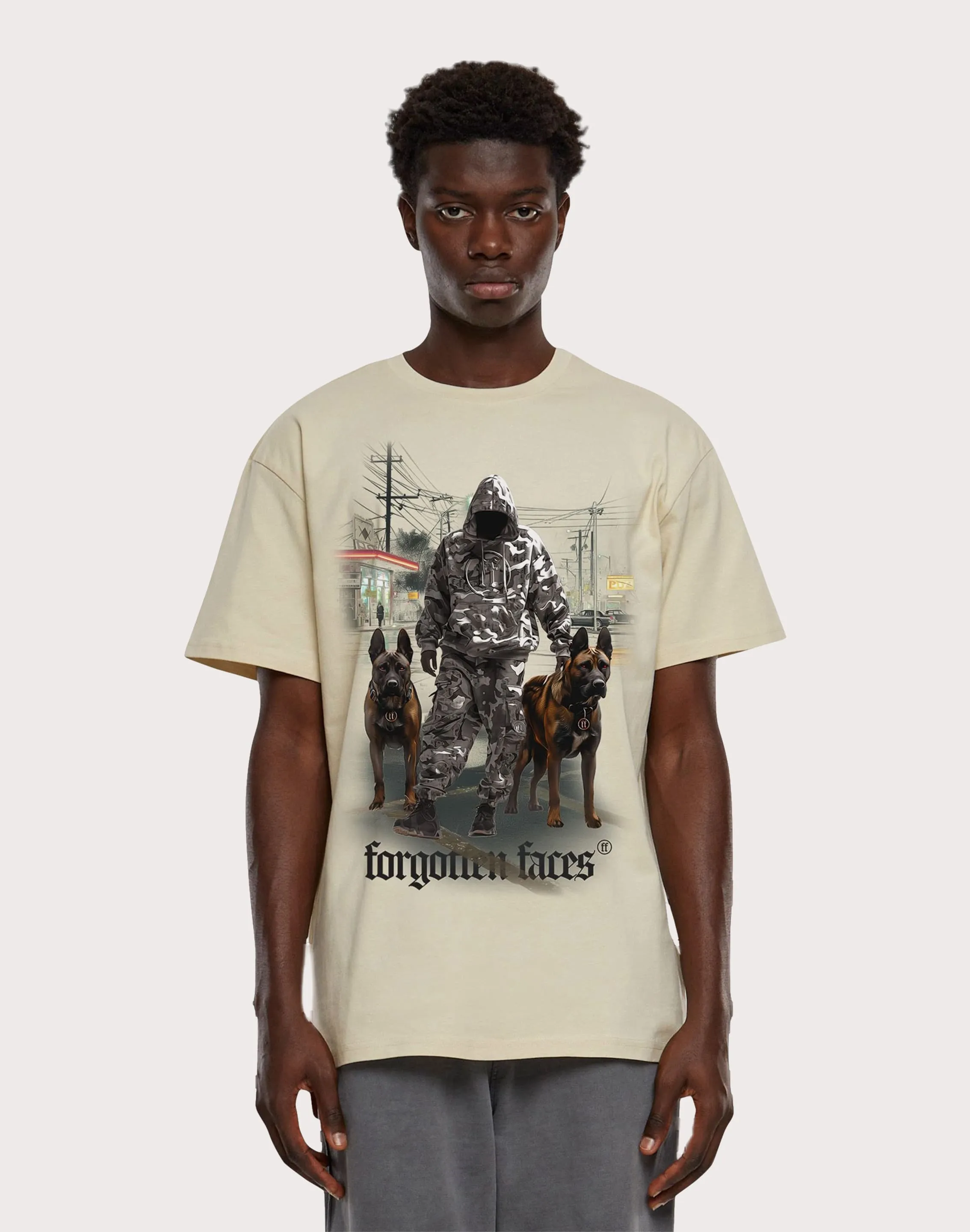 URBAN CLASSICS Forgotten Faces Forgotten Sand Tee Translucent Soul Wrinklefree
