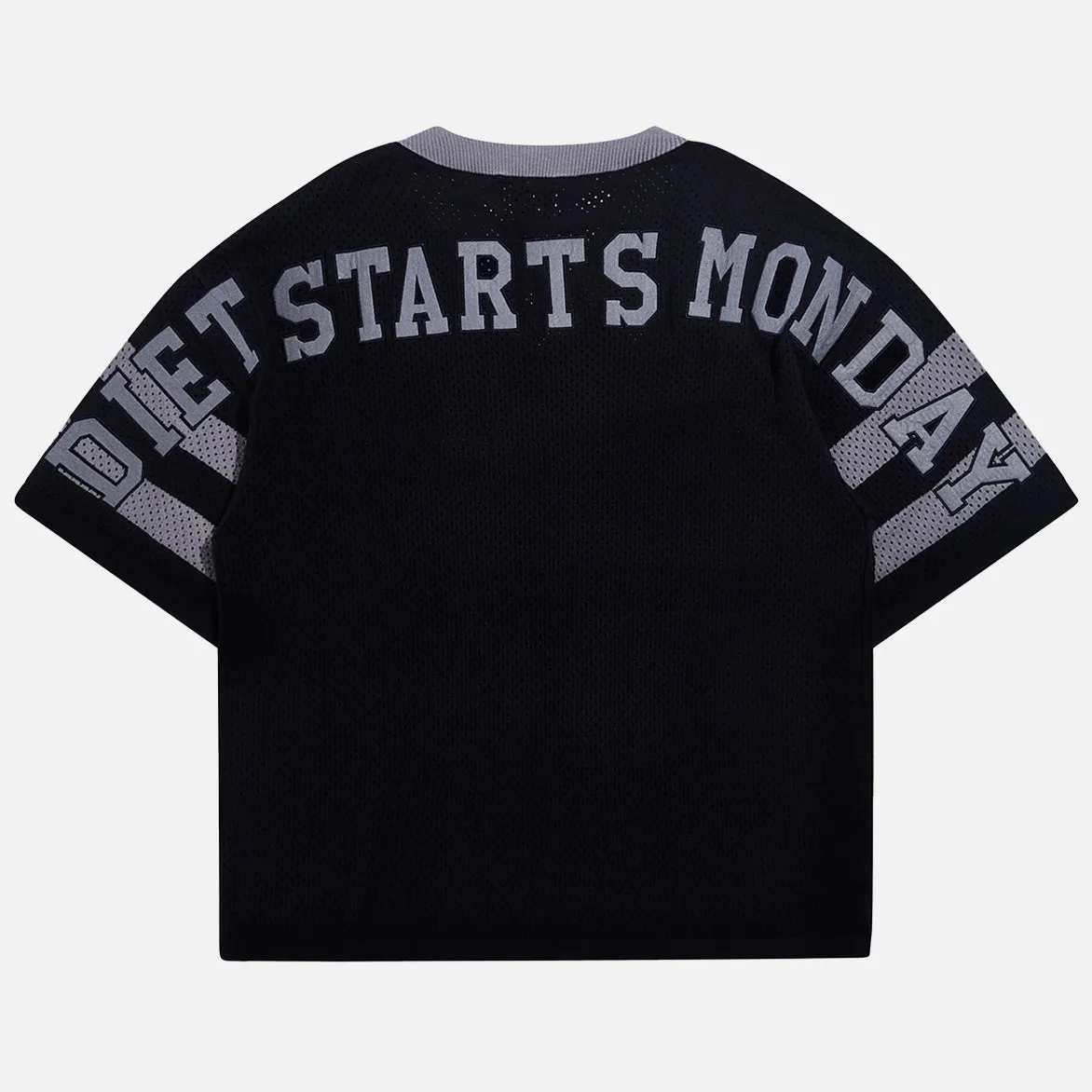 Wide Glow KNIT MESH JERSEY - BLACK