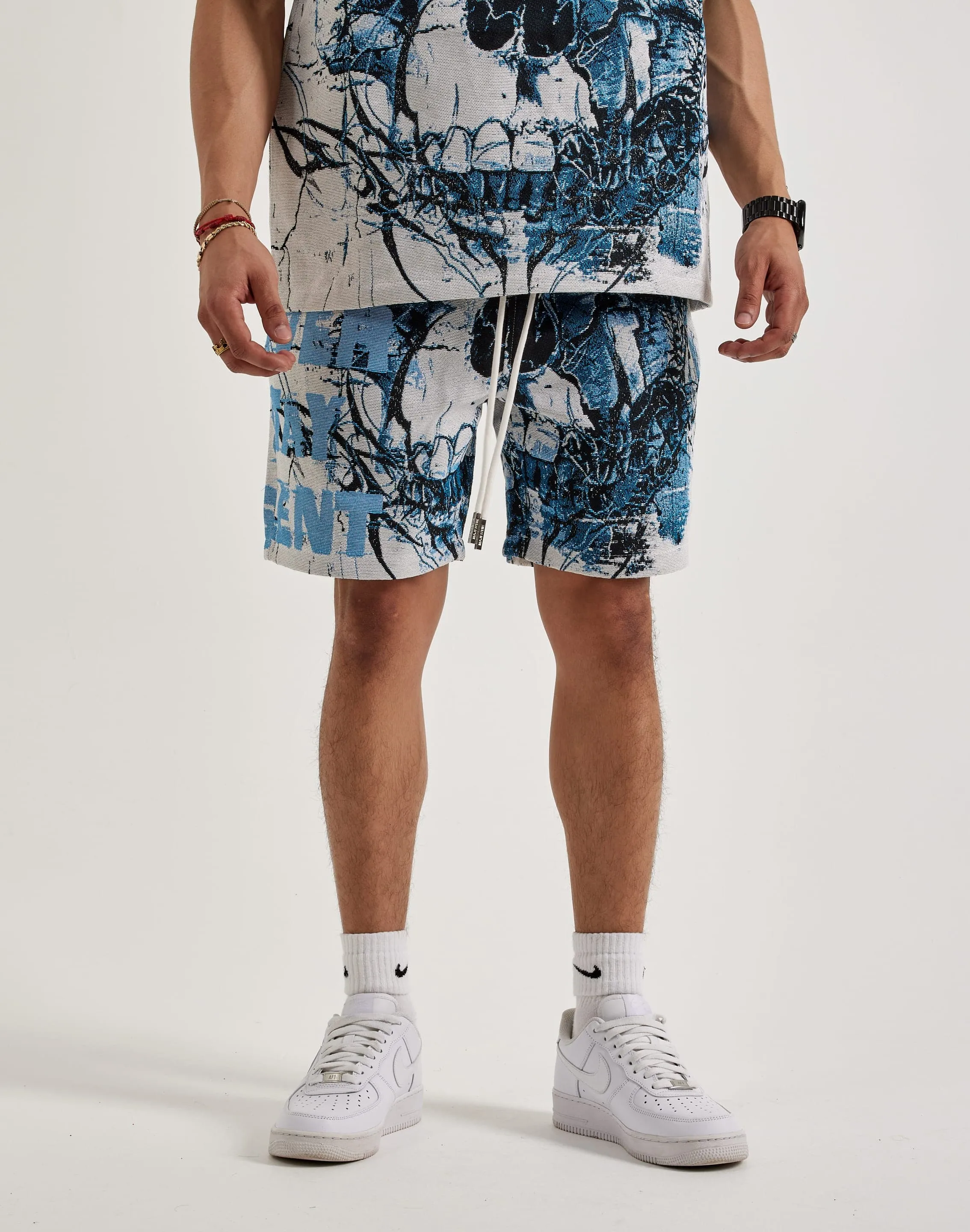 Majestik Skull Face Tapestry Shorts CompressionFreeCuffs