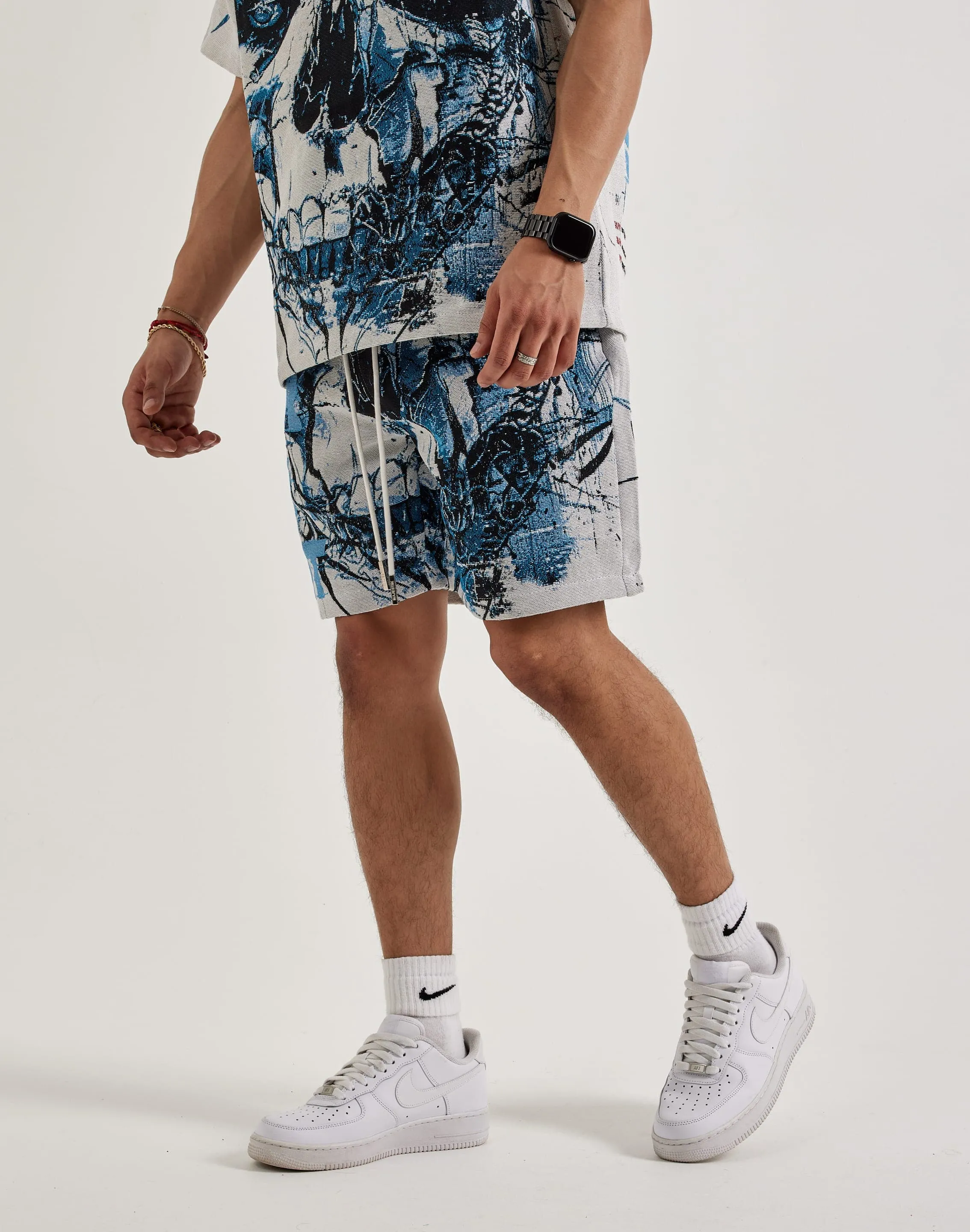 Majestik Skull Face Tapestry Shorts ThermalRegulating Layer Daily Style