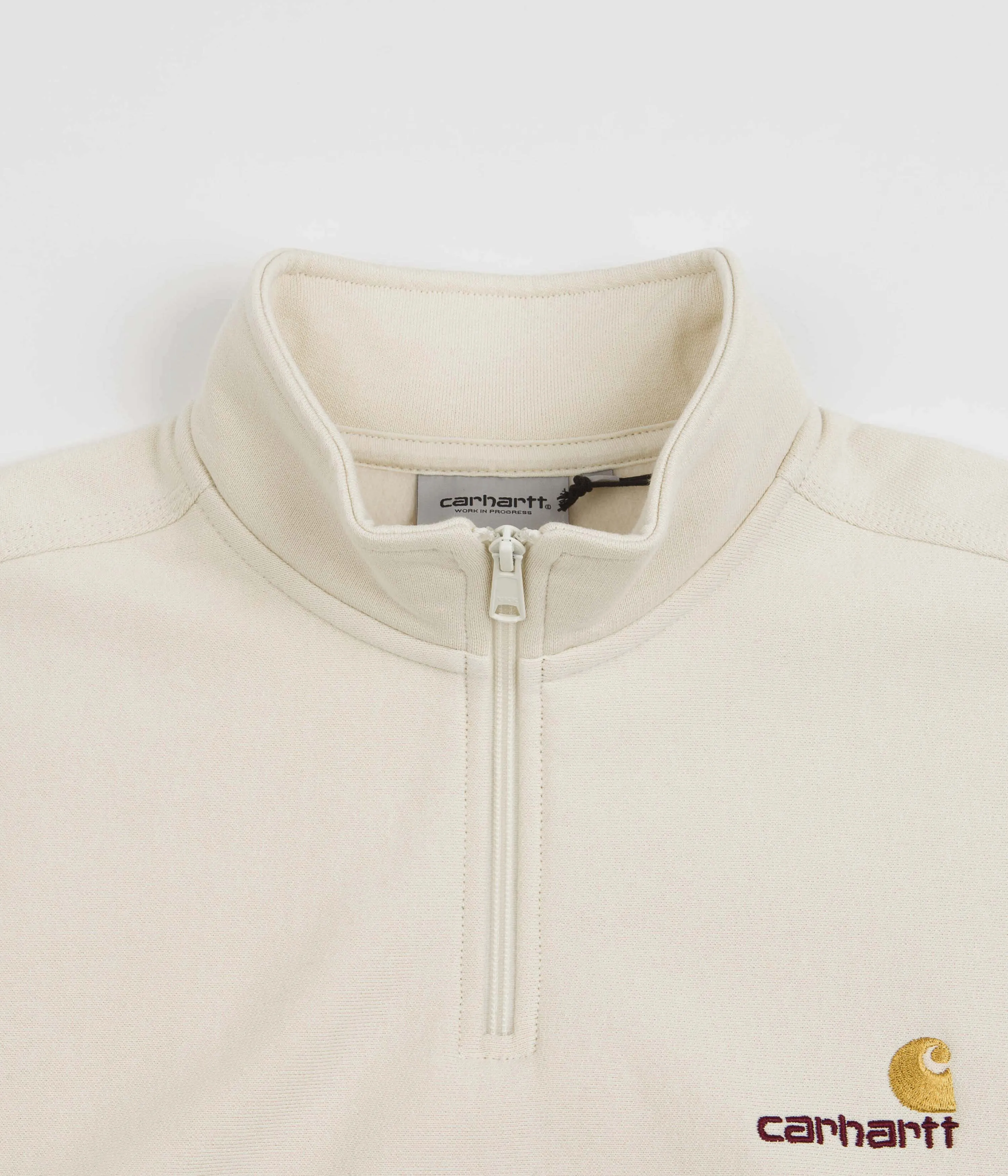 Carhartt Half Zip American Script Sweatshirt - Natural Essential Active Home Relaxation