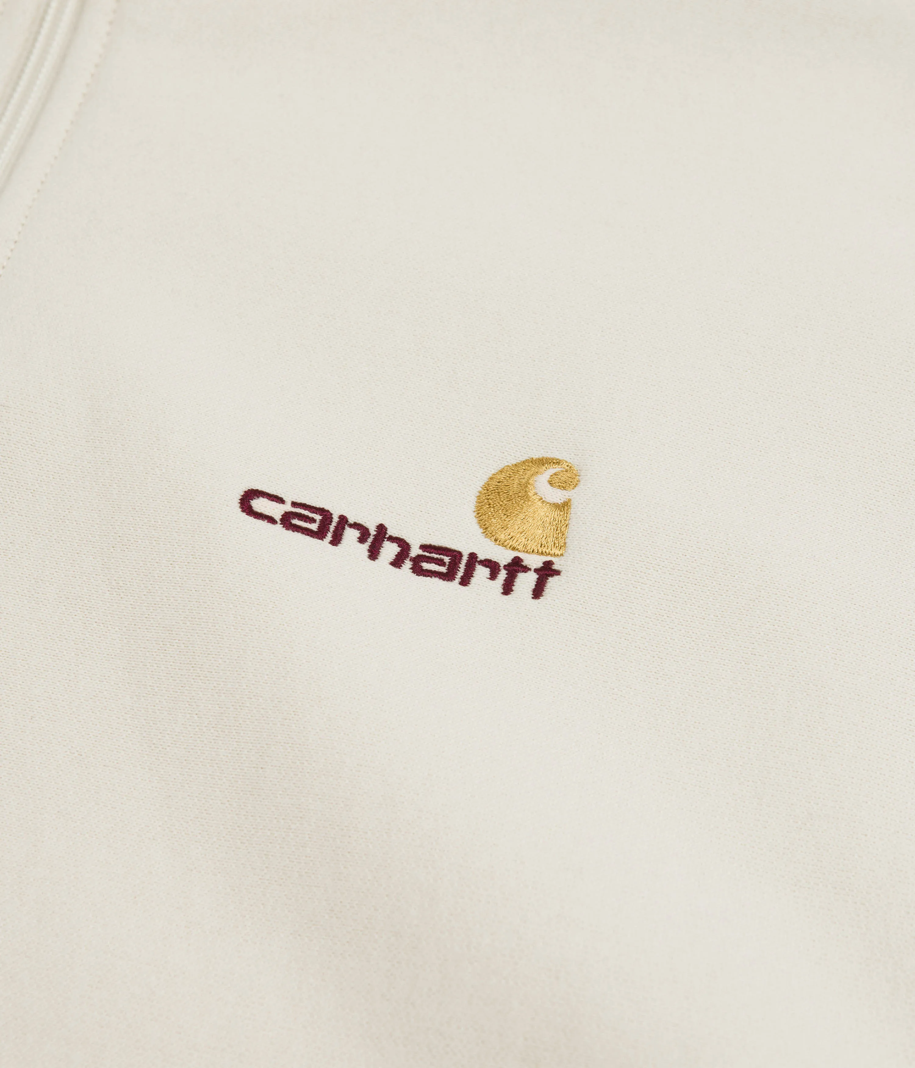Carhartt Half Zip American Script Sweatshirt - Natural rainy day wear