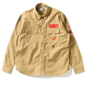 A Bathing Ape Bape Boyscout Relaxed Fit Shirt - Beige Earthy Hue