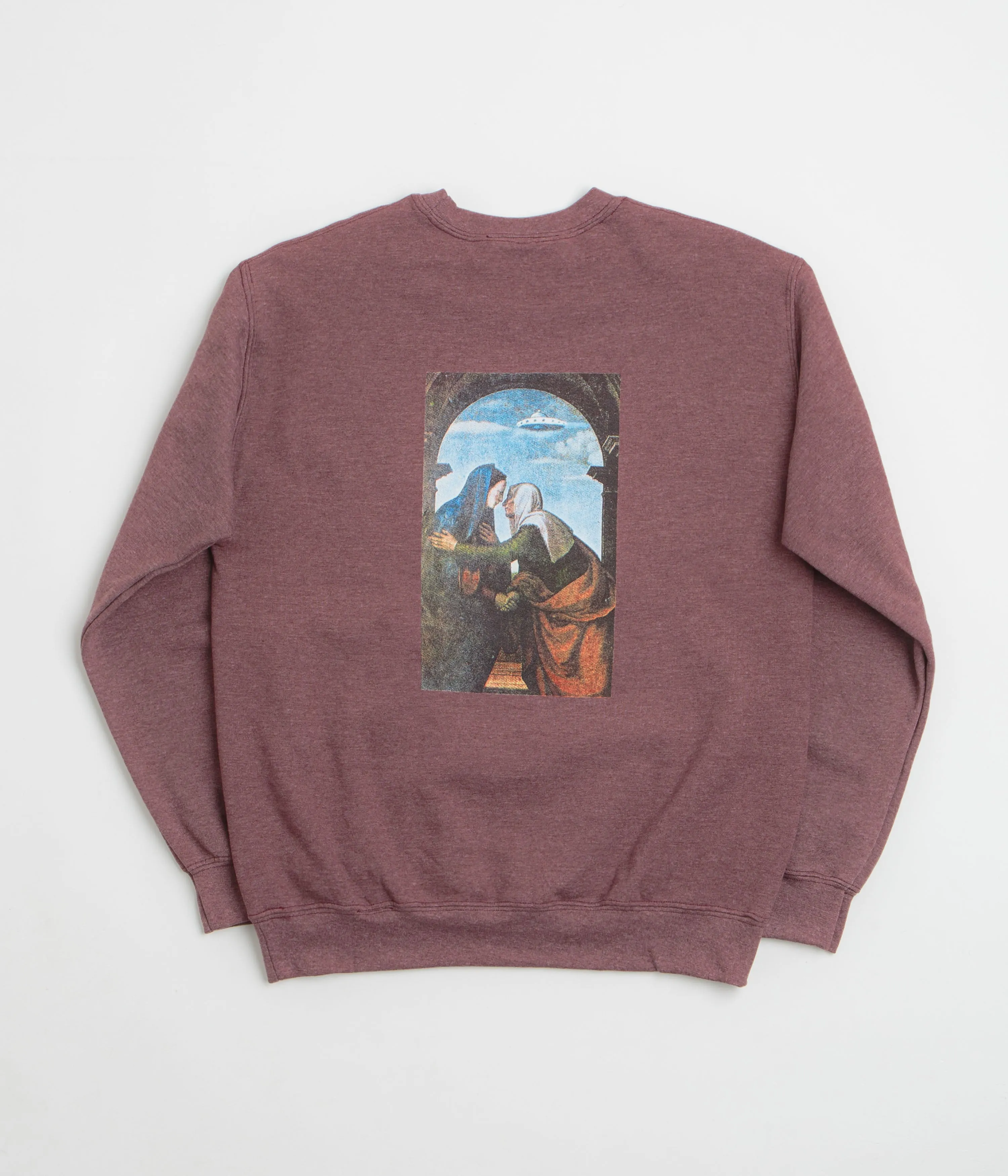 Anti-pilling Fucking Awesome Believe Crewneck Sweatshirt - Maroon