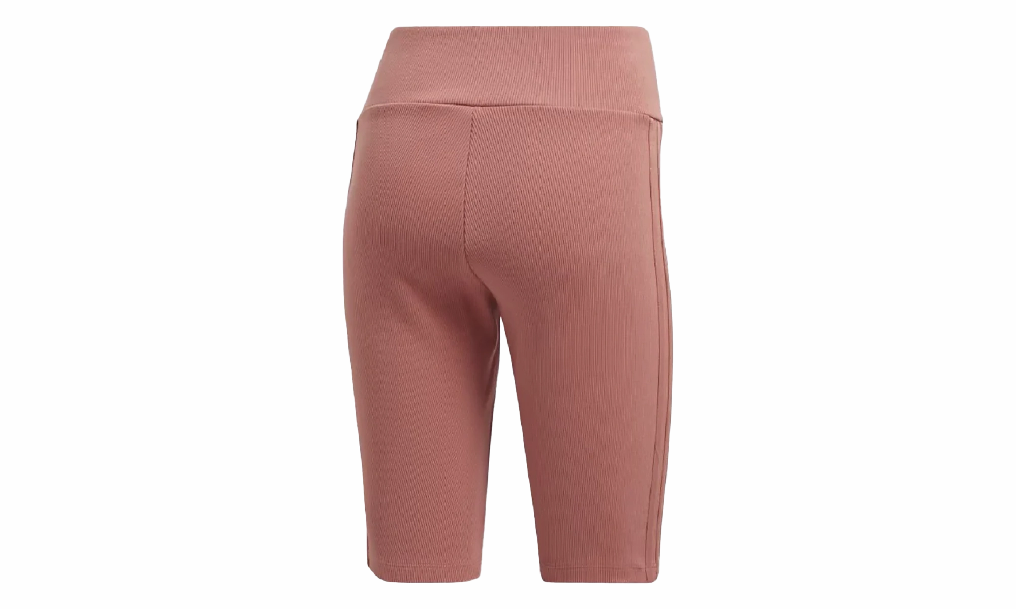 Earth Fit WrinkleResistant Fabric High Waist 3-Stripe Ribbed Biker Shorts "Ash Pink"