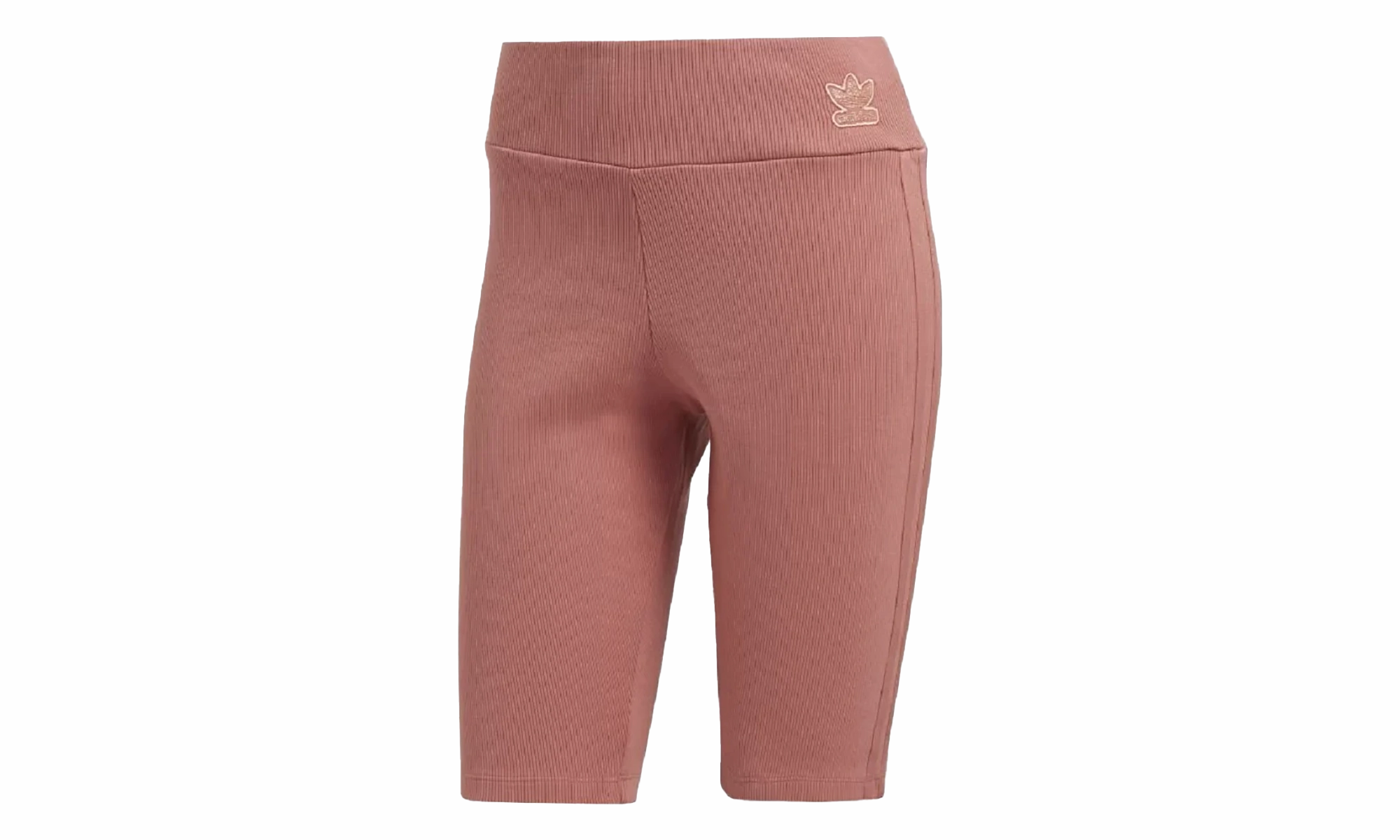 High Waist 3-Stripe Ribbed Biker Shorts "Ash Pink" StainlessZippers EcoFriendlyMaterial