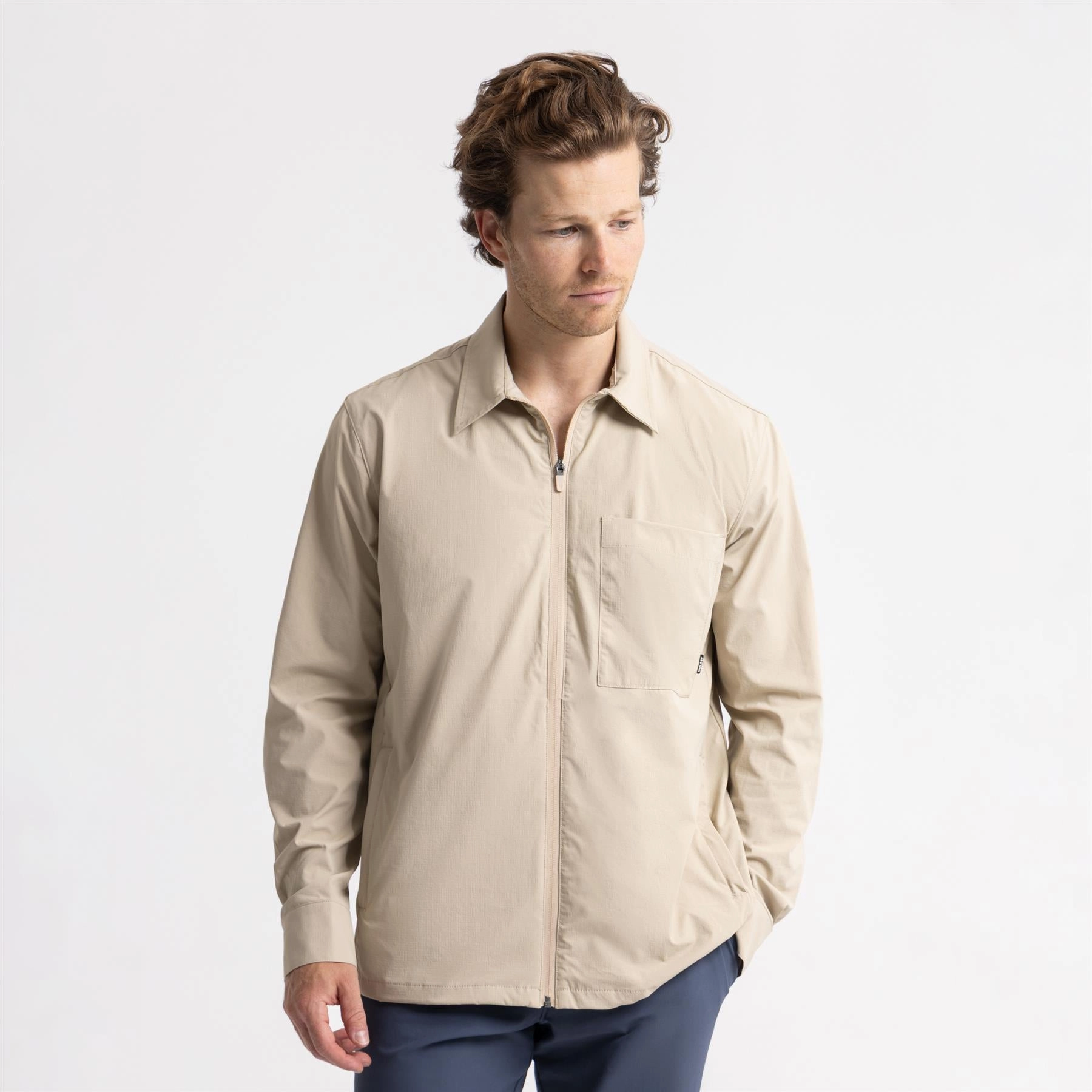 Sale Non Irritating Seams Golf Overshirt Beige