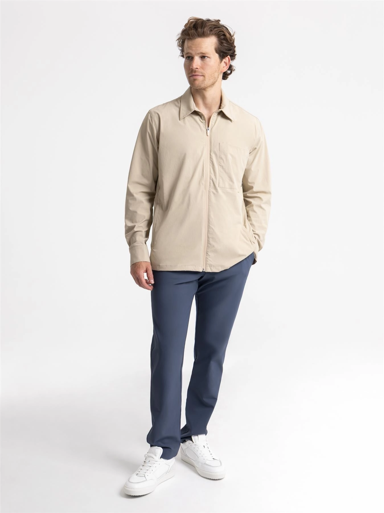 Golf Overshirt Beige Animal Print Party