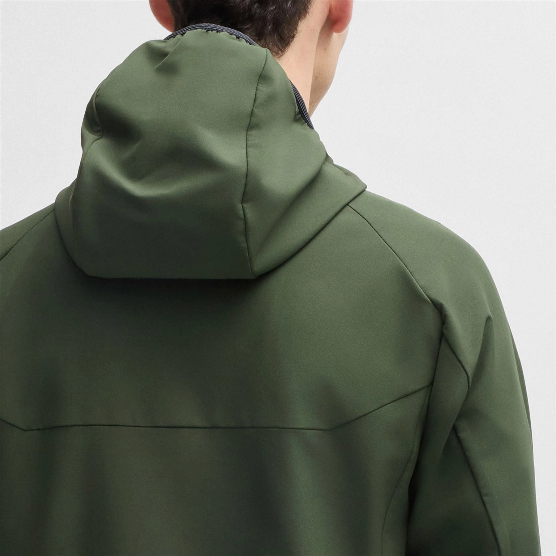 Commuter Hooded Jacket Dark Green Non Irritating Lining