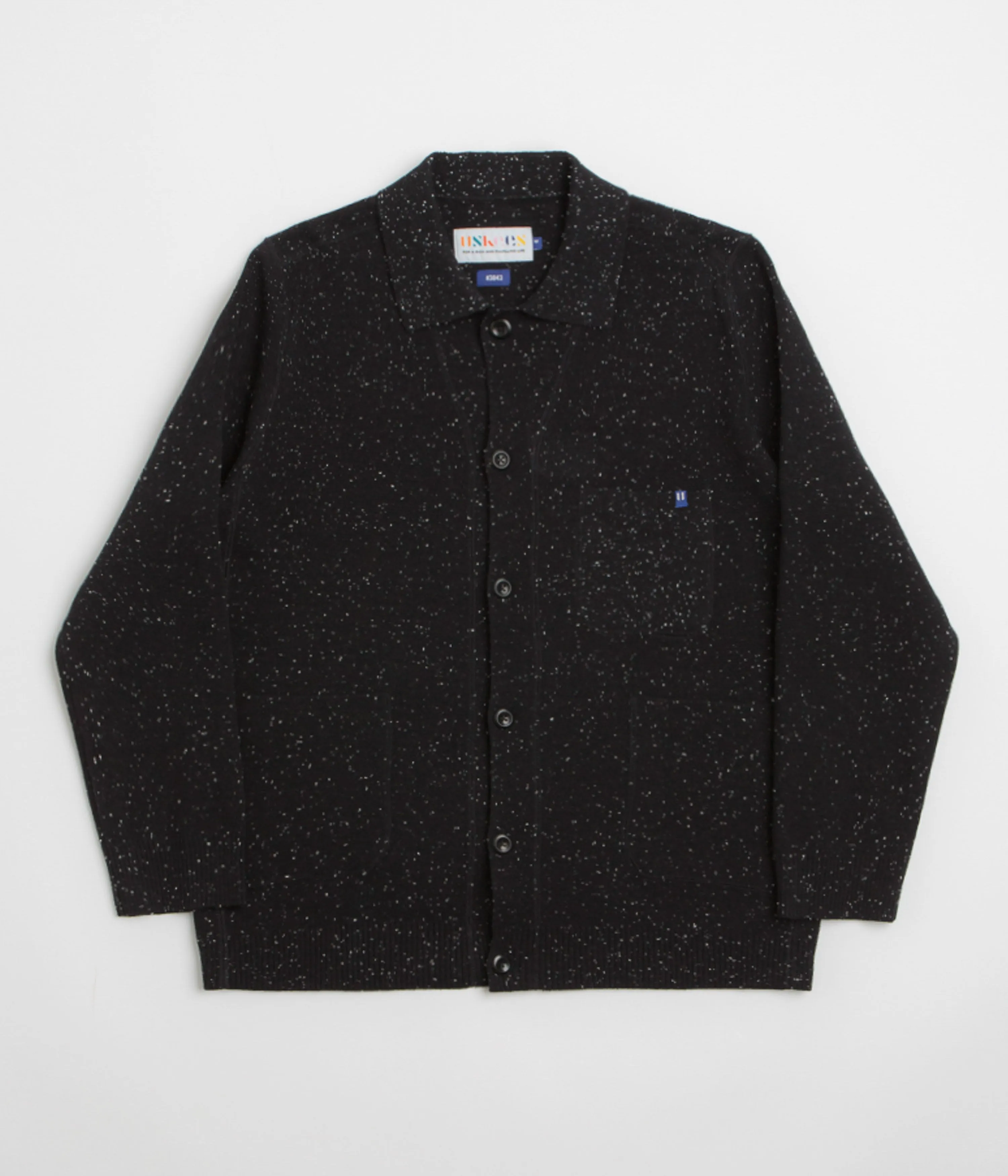 Pullover Uskees 3043 Collared Cardigan - Black
