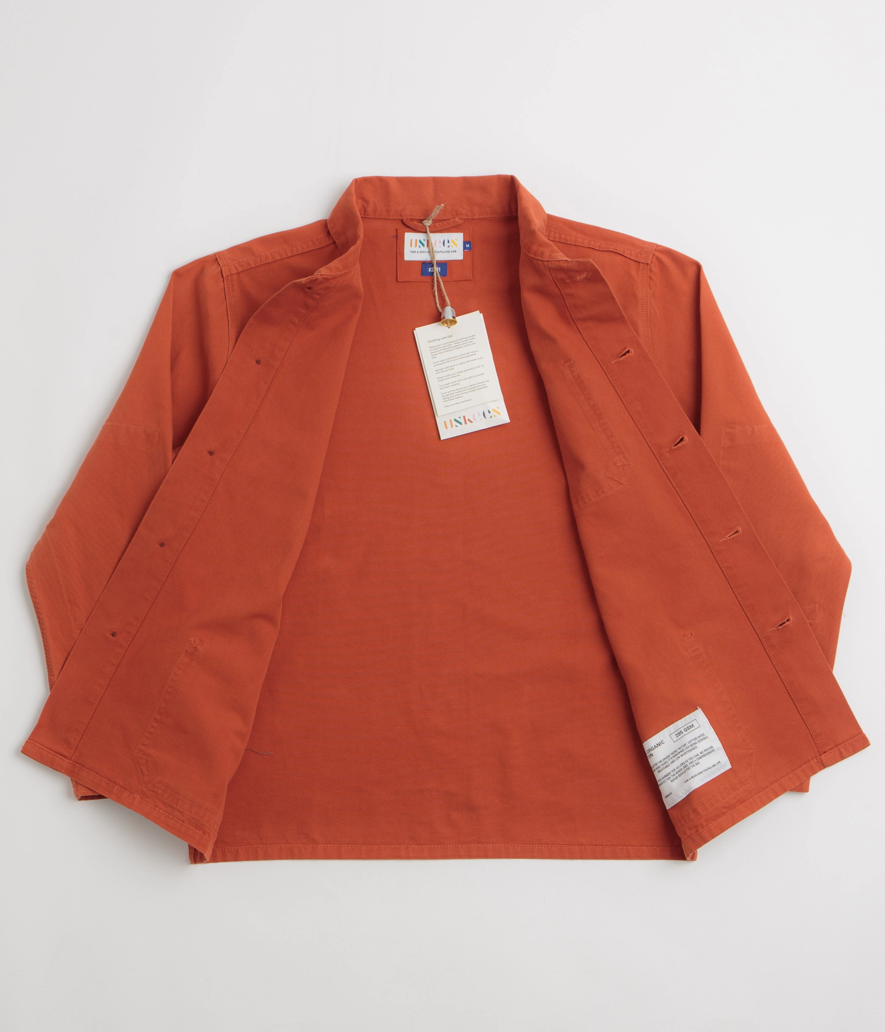 Uskees 3001 Buttoned Overshirt - Rust Hearing-aid Compressed Packaging