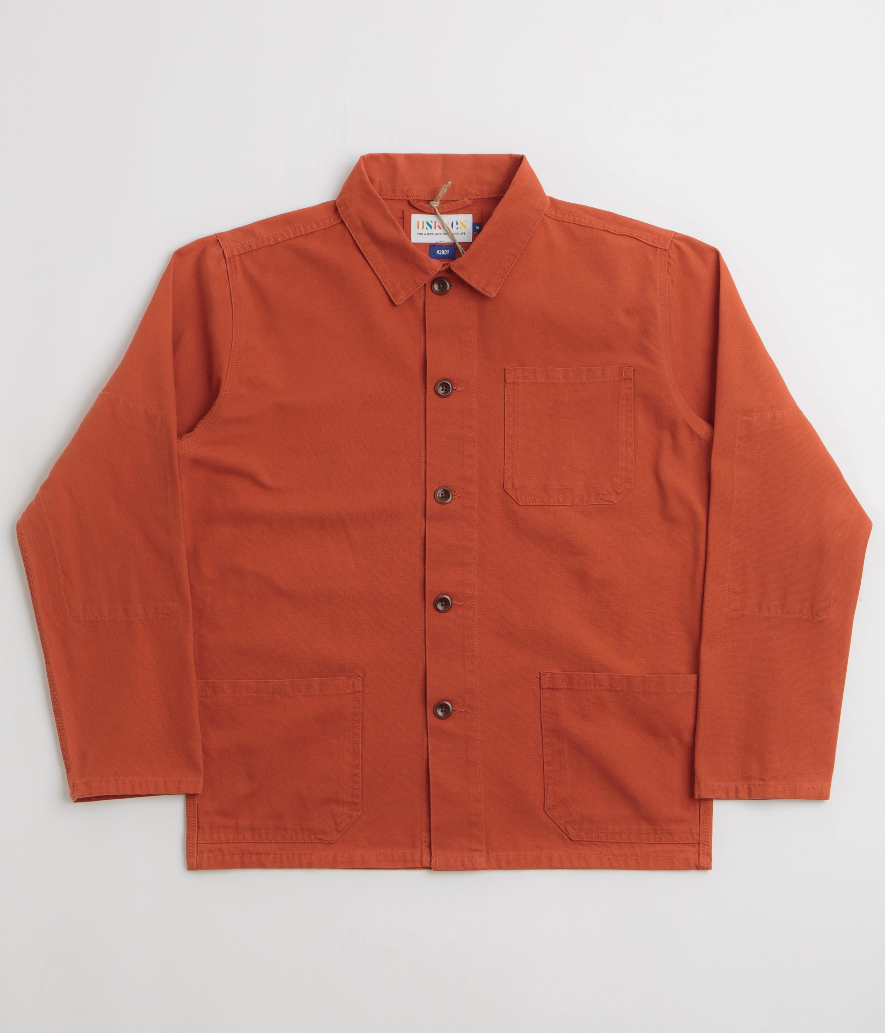 Uskees 3001 Buttoned Overshirt - Rust writers Cool Weather Layer