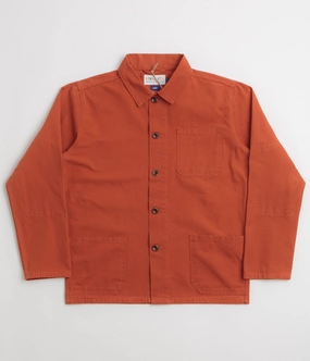 Uskees 3001 Buttoned Overshirt - Rust writers Cool Weather Layer